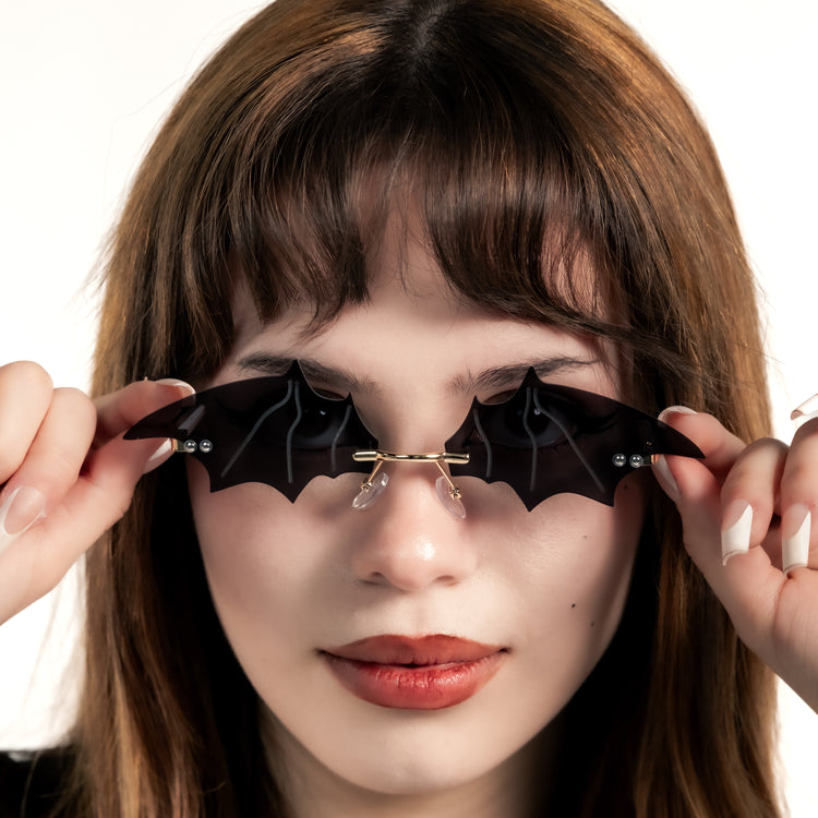 Shop Bat Shades from Forbidden Alchemy's gothic sunglasses. Premium quality eyewear featuring bold frames and authentic goth aesthetics. Tagged: shades.Sunglassesforbidden alchemyshades