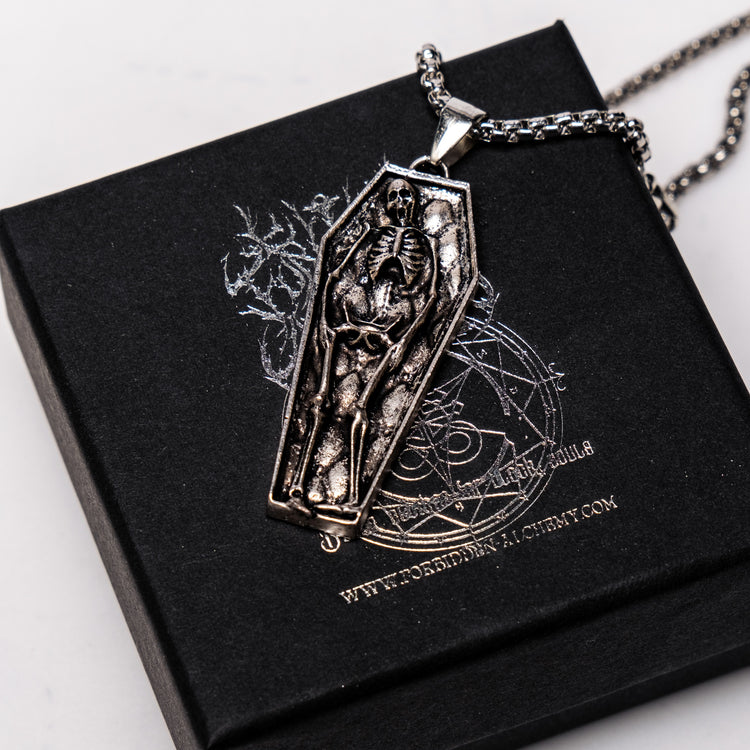 Shop Death - Necklace from Forbidden Alchemy’s collection. Crafted from premium alloy zinc, each piece showcases detailed. Tagged: Necklaces.Necklacesforbidden alchemyNecklaces