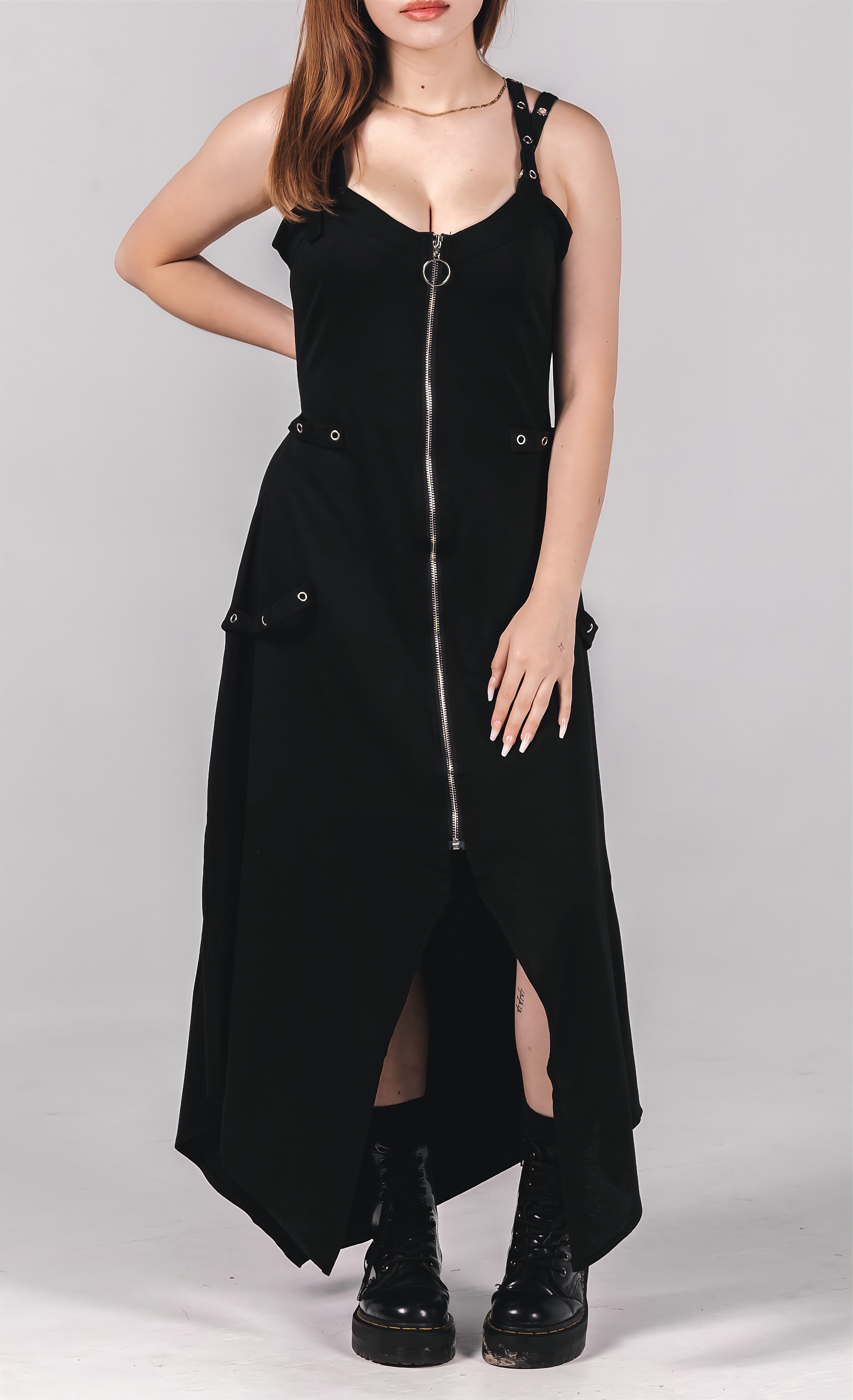 Shop the Jezebel Dress from Forbidden Alchemy’s women's slim fit dresses, featuring premium fabrics and authentic gothic aesthetics. Tagged: DRESSES.Clothingforbidden alchemyDRESSES