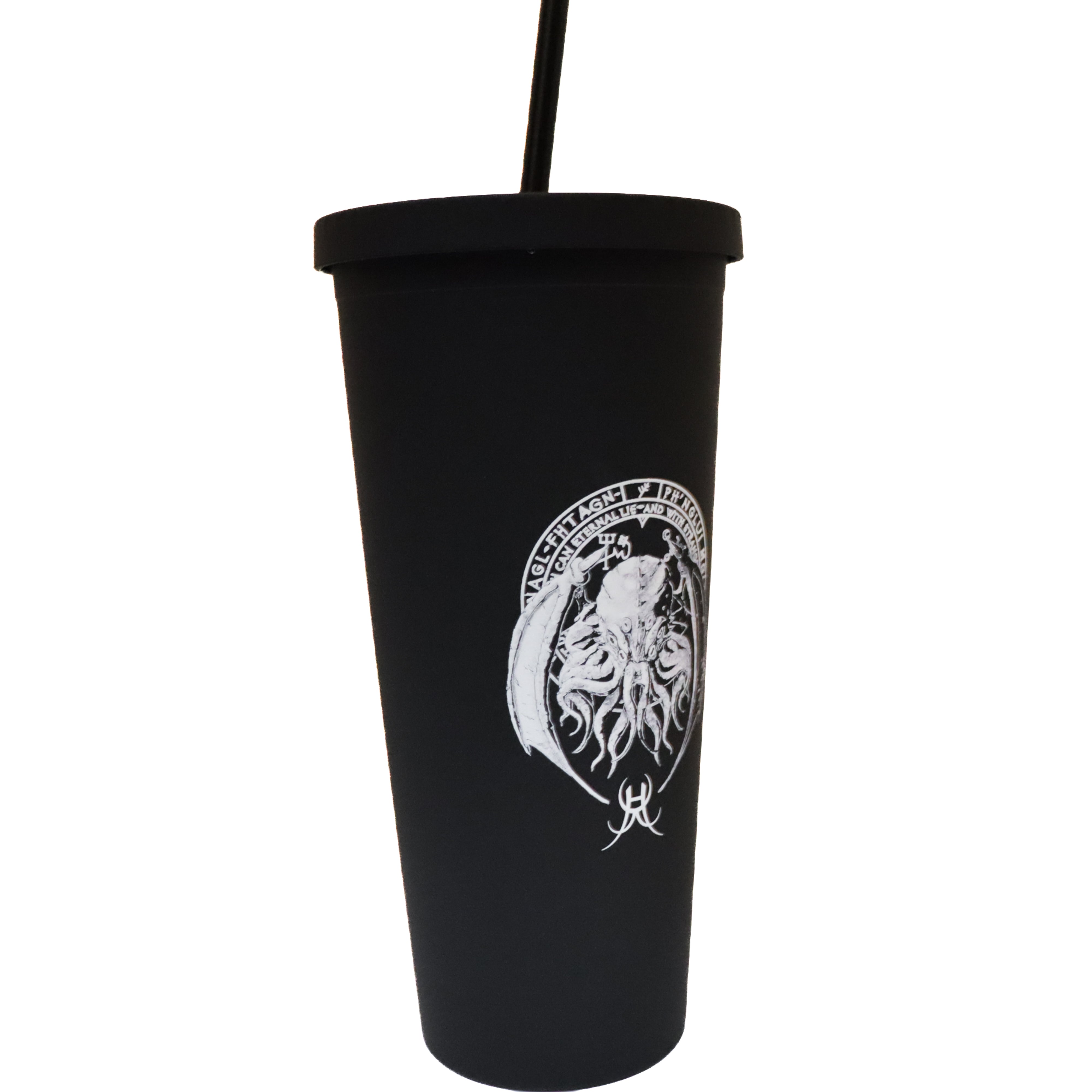 Lord of Madness Tumbler, 22oz insulated durable cup with reusable straw and screw lid.