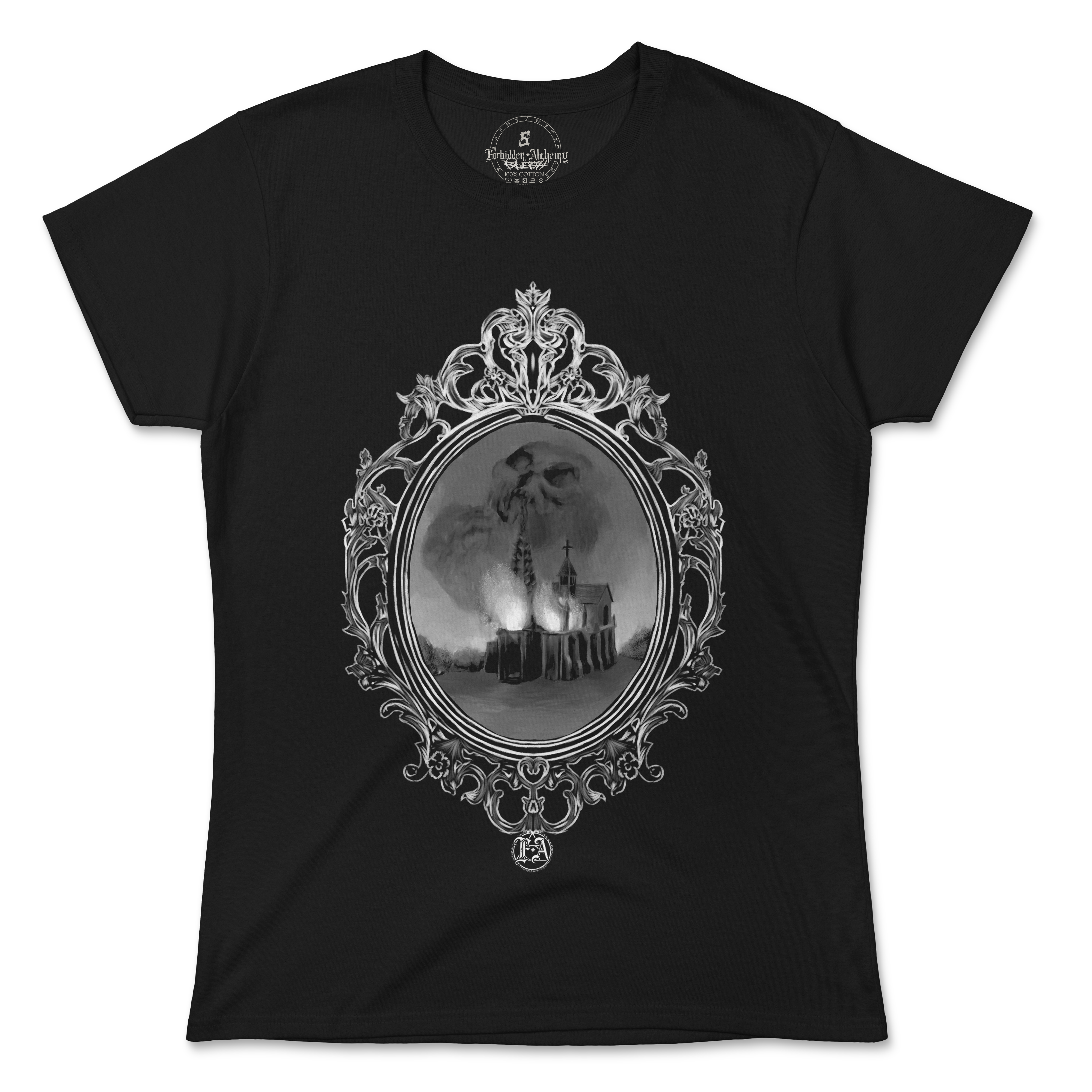 Shop Forbidden Alchemy’s women's T-shirts—100% cotton with vivid direct-to-garment (DTG) prints, inspired by authentic metalcore style. Tagged: WOMEN'S TEES.T-Shirtsforbidden alchemyWOMEN'S TEES