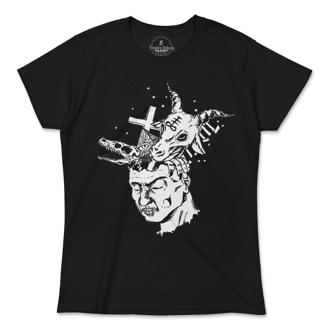 Shop Forbidden Alchemy’s women's T-shirts—100% cotton with vivid direct-to-garment (DTG) prints, inspired by authentic metalcore style. Tagged: WOMEN'S TEES.T-Shirtsforbidden alchemyWOMEN'S TEES