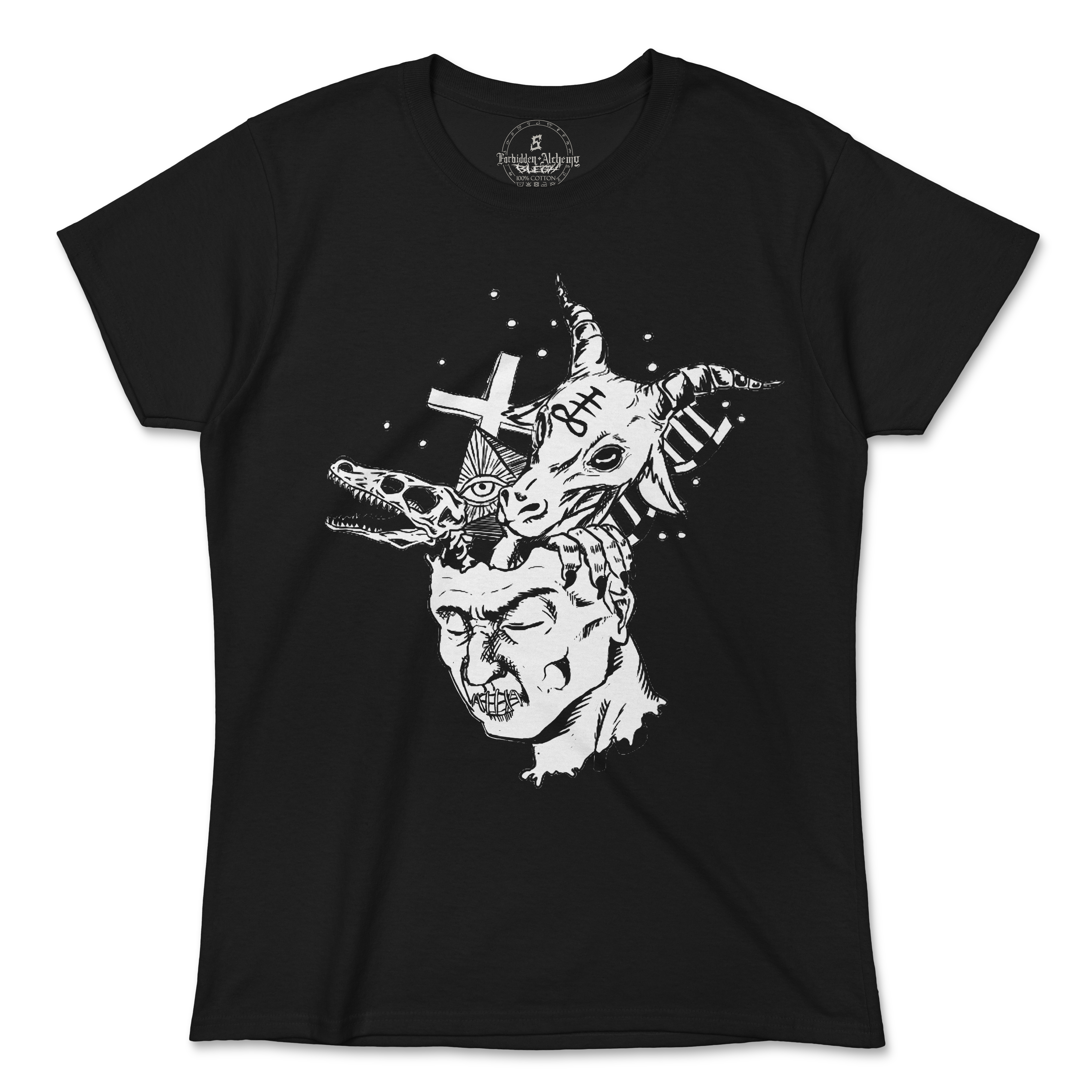 Shop Forbidden Alchemy’s women's T-shirts—100% cotton with vivid direct-to-garment (DTG) prints, inspired by authentic metalcore style. Tagged: WOMEN'S TEES.T-Shirtsforbidden alchemyWOMEN'S TEES