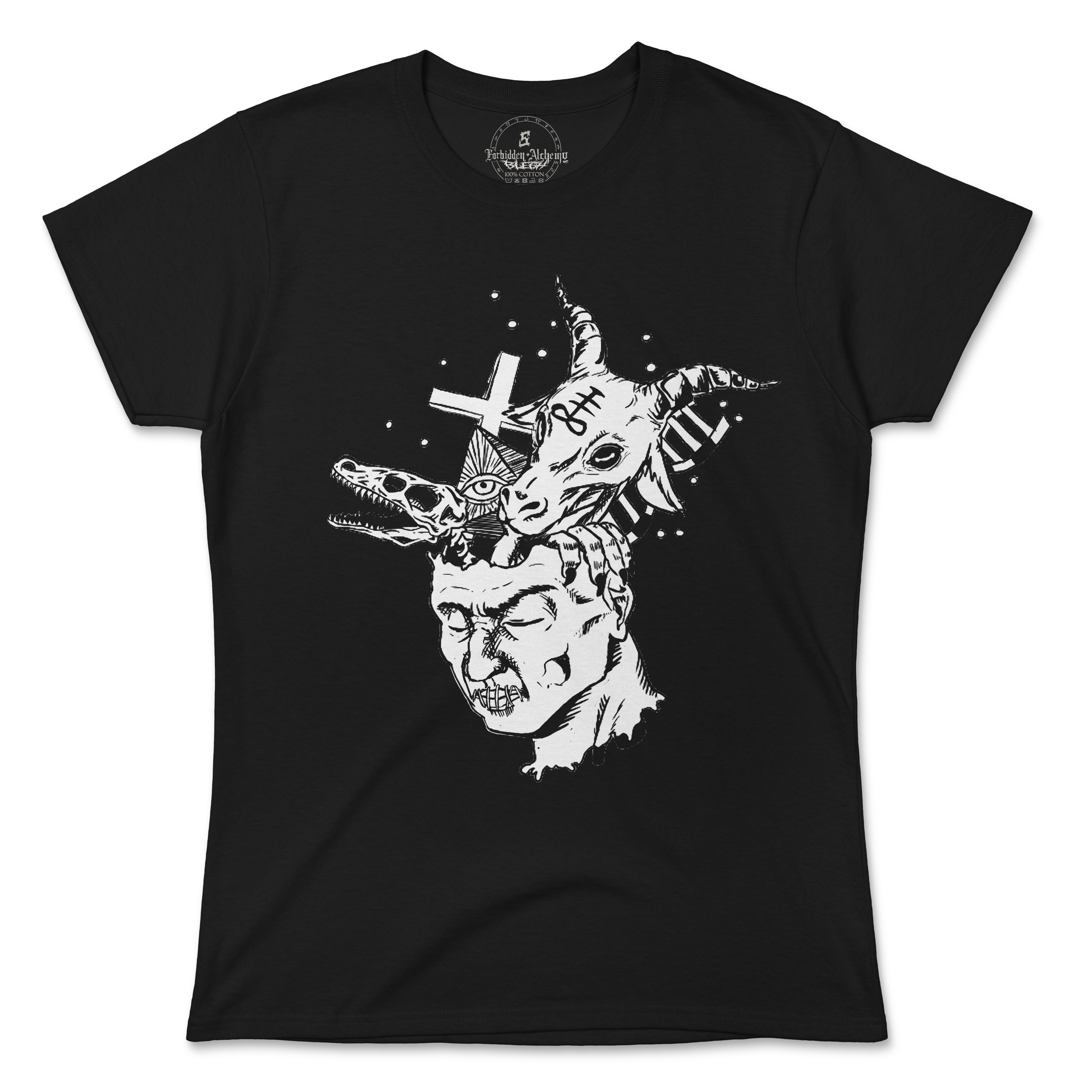 Shop Forbidden Alchemy’s women's T-shirts—100% cotton with vivid direct-to-garment (DTG) prints, inspired by authentic metalcore style. Tagged: WOMEN'S TEES.T-Shirtsforbidden alchemyWOMEN'S TEES