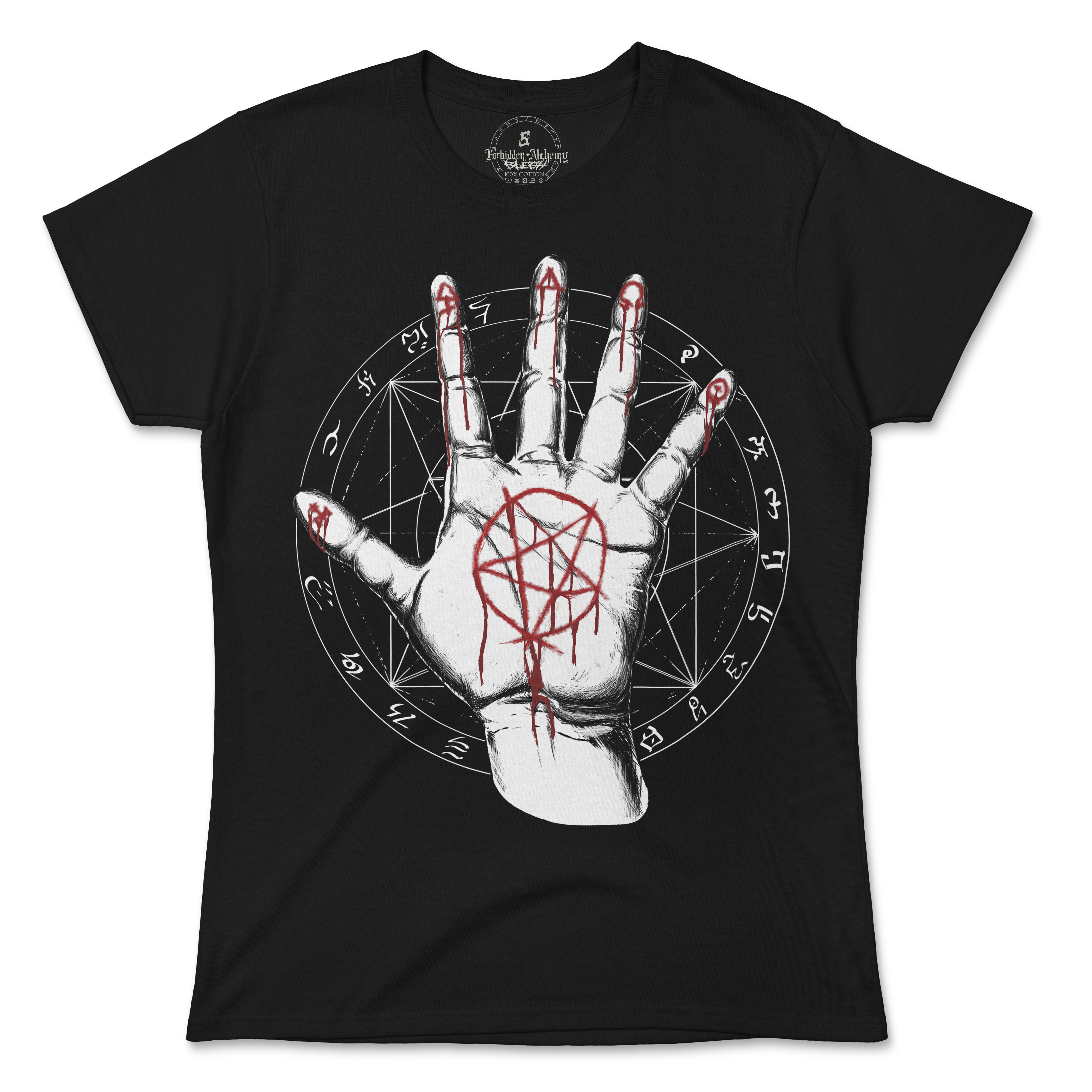 Shop Forbidden Alchemy’s women's T-shirts—100% cotton with vivid direct-to-garment (DTG) prints, inspired by authentic metalcore style. Tagged: WOMEN'S TEES.T-Shirtsforbidden alchemyWOMEN'S TEES