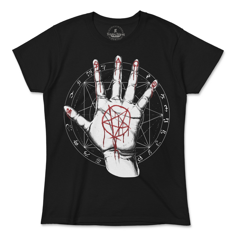 Shop Forbidden Alchemy’s women's T-shirts—100% cotton with vivid direct-to-garment (DTG) prints, inspired by authentic metalcore style. Tagged: WOMEN'S TEES.T-Shirtsforbidden alchemyWOMEN'S TEES