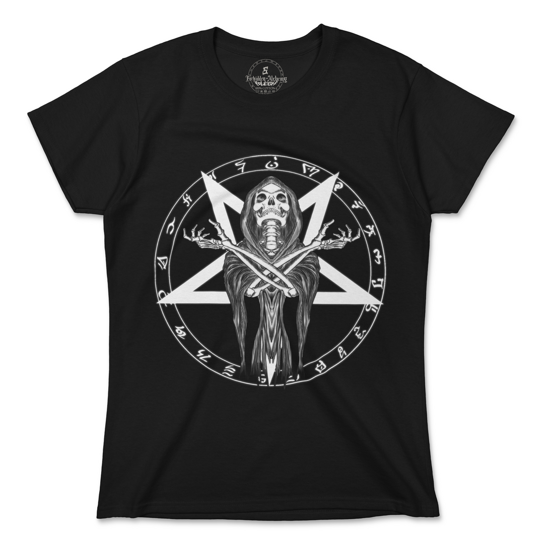 Shop Forbidden Alchemy’s women's T-shirts—100% cotton with vivid direct-to-garment (DTG) prints, inspired by authentic metalcore style. Tagged: WOMEN'S TEES.T-Shirtsforbidden alchemyWOMEN'S TEES