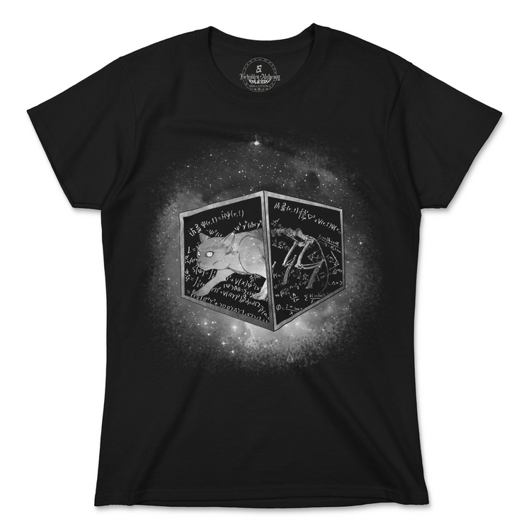 Buy Schrödinger's cat from forbidden alchemy's women's T-Shirts. 100% cotton, direct-to-garment prints, authentic alternative apparel. Tagged: WOMEN'S TEES.T-Shirtsforbidden alchemyWOMEN'S TEES