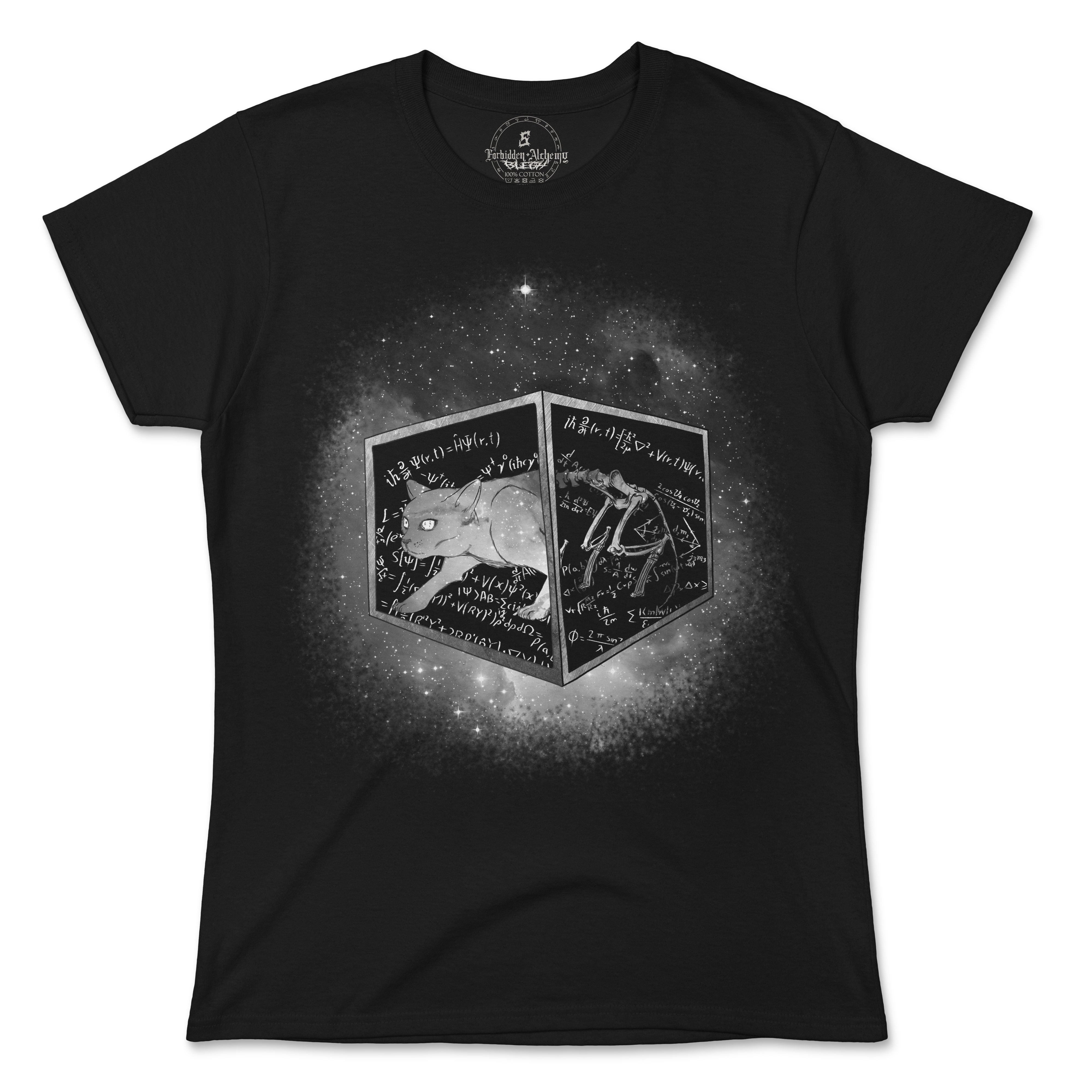 Buy Schrödinger's cat from forbidden alchemy's women's T-Shirts. 100% cotton, direct-to-garment prints, authentic alternative apparel. Tagged: WOMEN'S TEES.T-Shirtsforbidden alchemyWOMEN'S TEES
