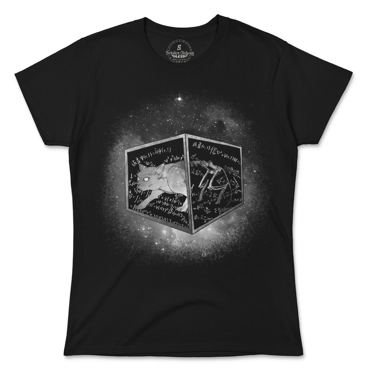 Buy Schrödinger's cat from forbidden alchemy's women's T-Shirts. 100% cotton, direct-to-garment prints, authentic alternative apparel. Tagged: WOMEN'S TEES.T-Shirtsforbidden alchemyWOMEN'S TEES