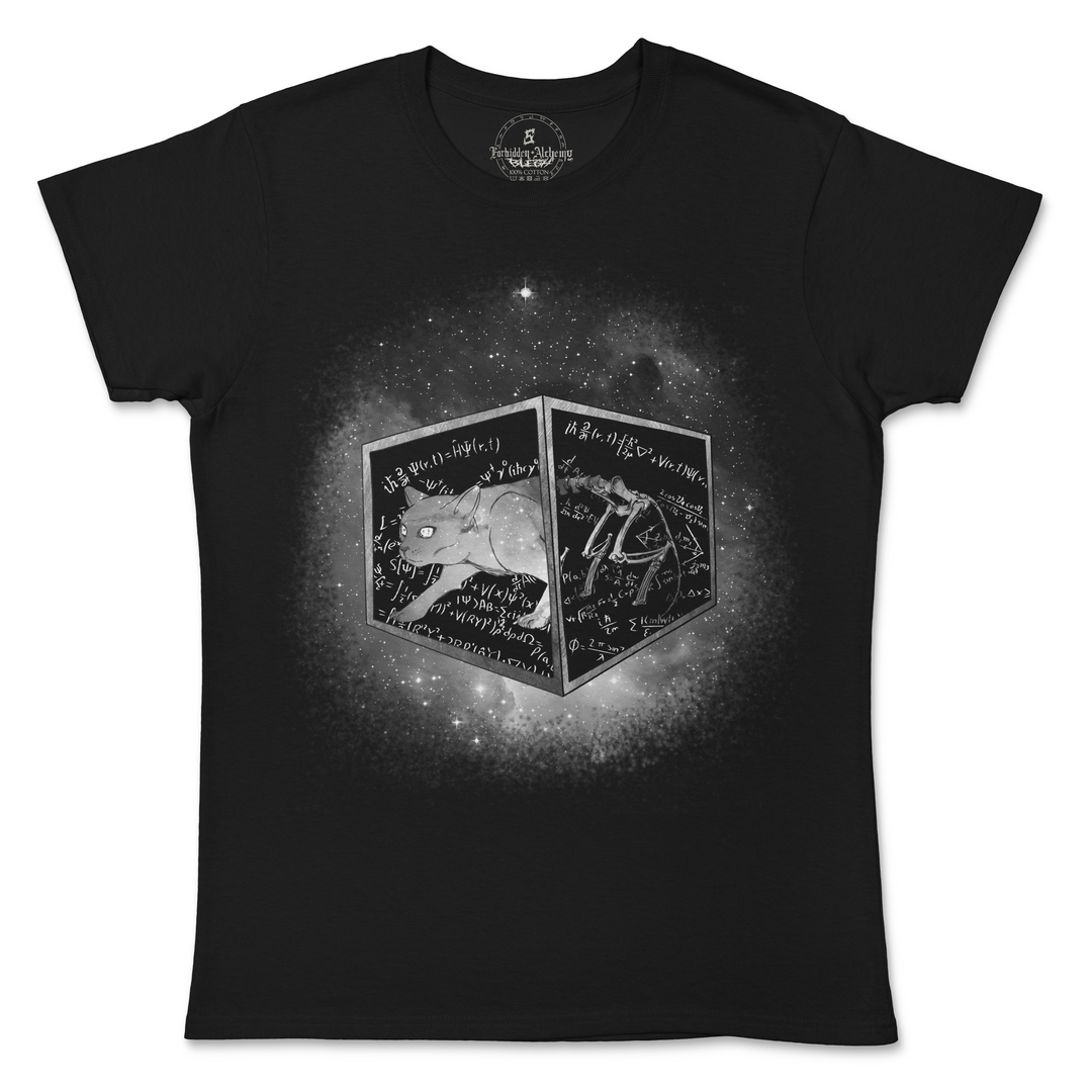 Buy Schrödinger's cat from forbidden alchemy's women's T-Shirts. 100% cotton, direct-to-garment prints, authentic alternative apparel. Tagged: WOMEN'S TEES.T-Shirtsforbidden alchemyWOMEN'S TEES
