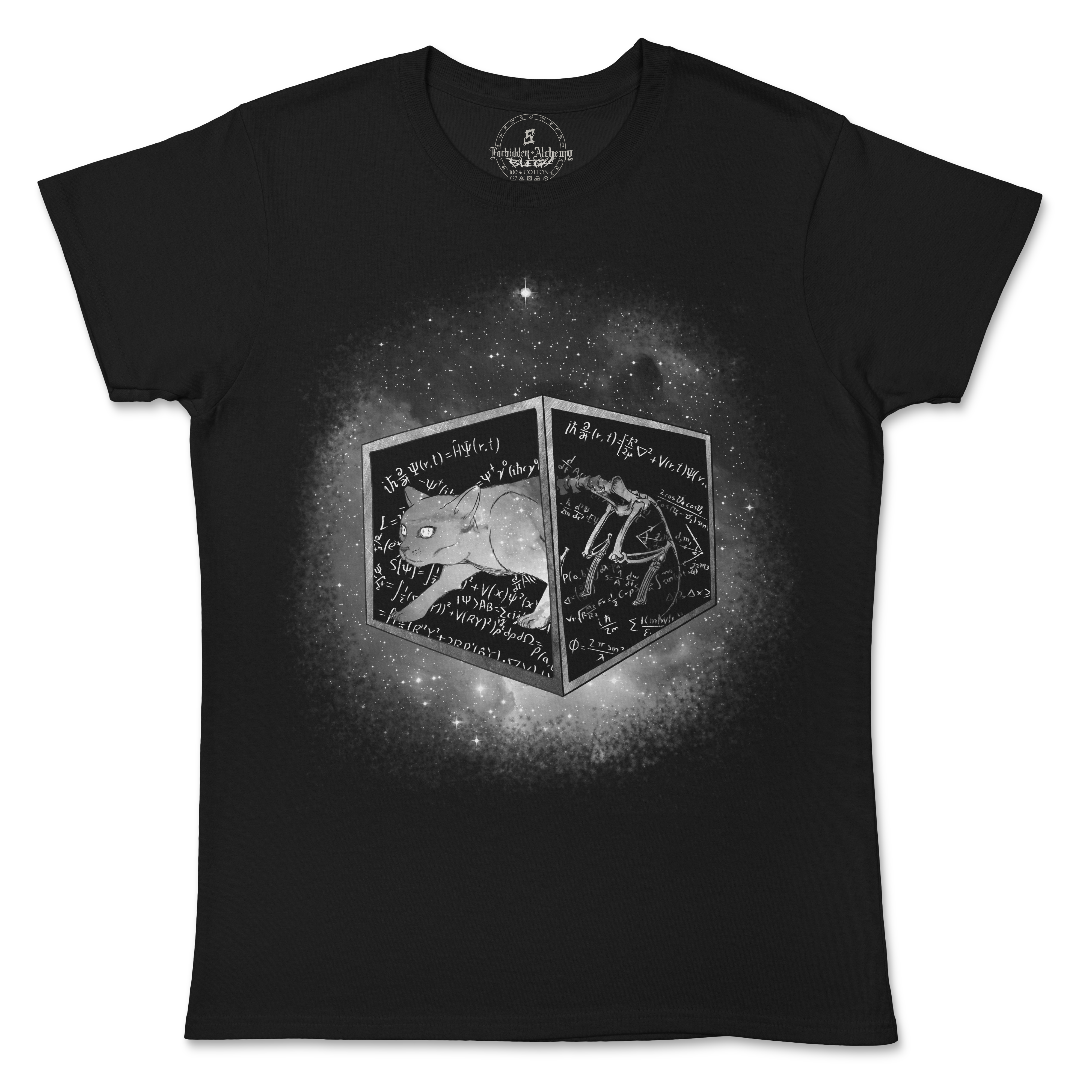 Buy Schrödinger's cat from forbidden alchemy's women's T-Shirts. 100% cotton, direct-to-garment prints, authentic alternative apparel. Tagged: WOMEN'S TEES.T-Shirtsforbidden alchemyWOMEN'S TEES