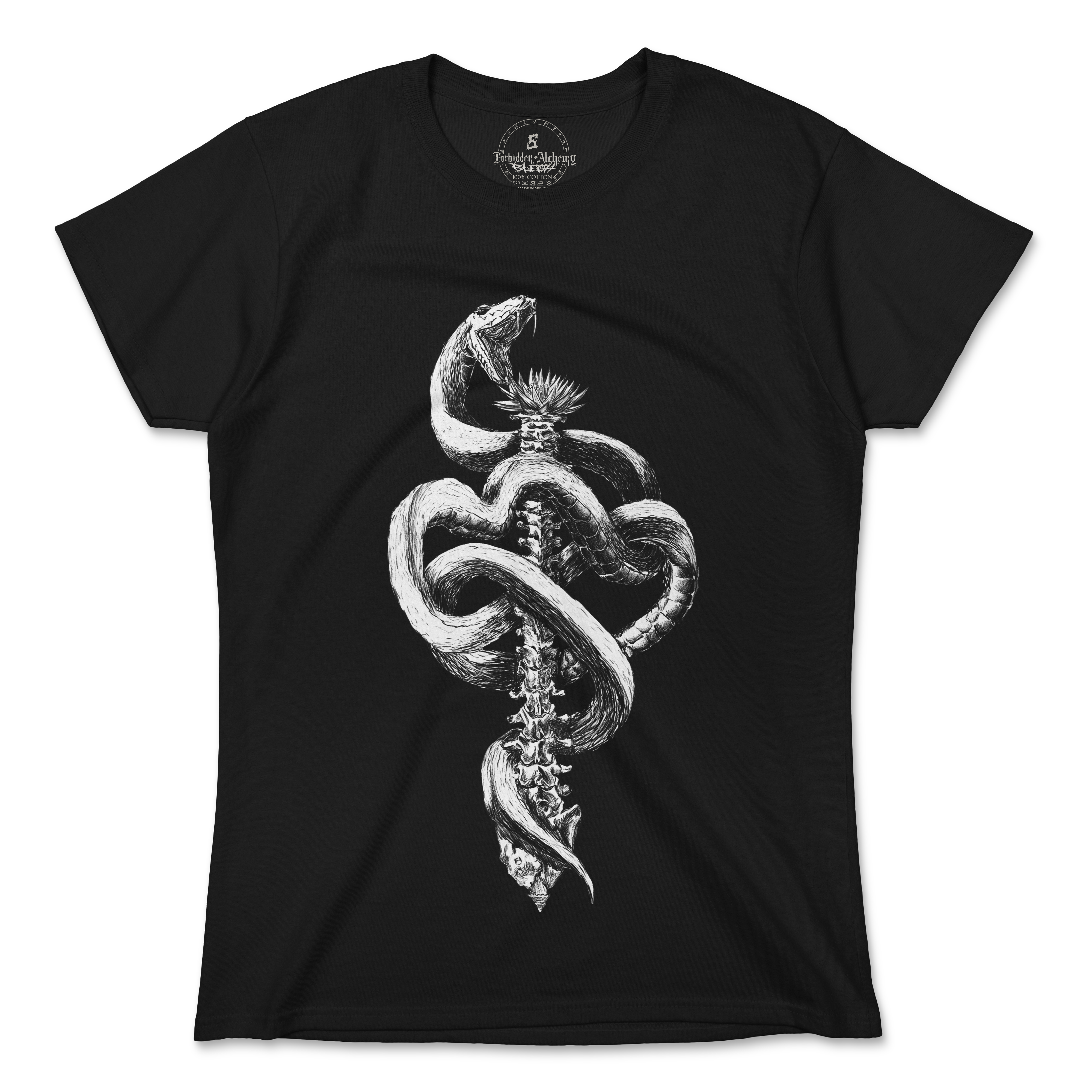 Shop Forbidden Alchemy’s women's T-shirts—100% cotton with vivid direct-to-garment (DTG) prints, inspired by authentic metalcore style. Tagged: WOMEN'S TEES.T-Shirtsforbidden alchemyWOMEN'S TEES