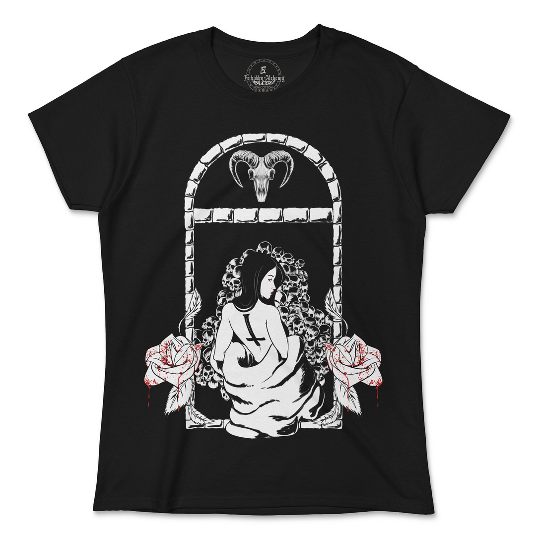 Shop Forbidden Alchemy’s women's T-shirts—100% cotton with vivid direct-to-garment (DTG) prints, inspired by authentic metalcore style. Tagged: WOMEN'S TEES.T-Shirtsforbidden alchemyWOMEN'S TEES