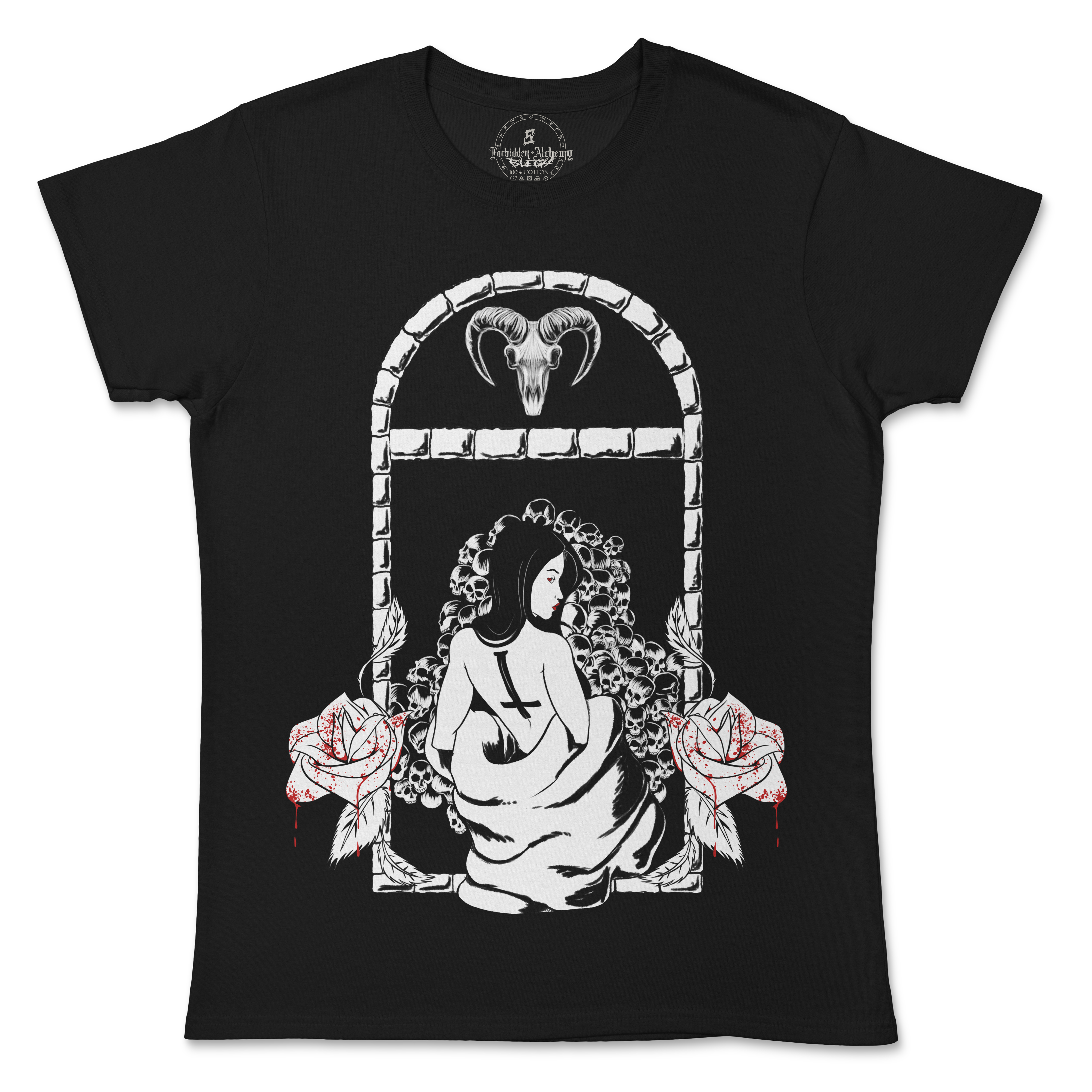 Shop Forbidden Alchemy’s women's T-shirts—100% cotton with vivid direct-to-garment (DTG) prints, inspired by authentic metalcore style. Tagged: WOMEN'S TEES.T-Shirtsforbidden alchemyWOMEN'S TEES