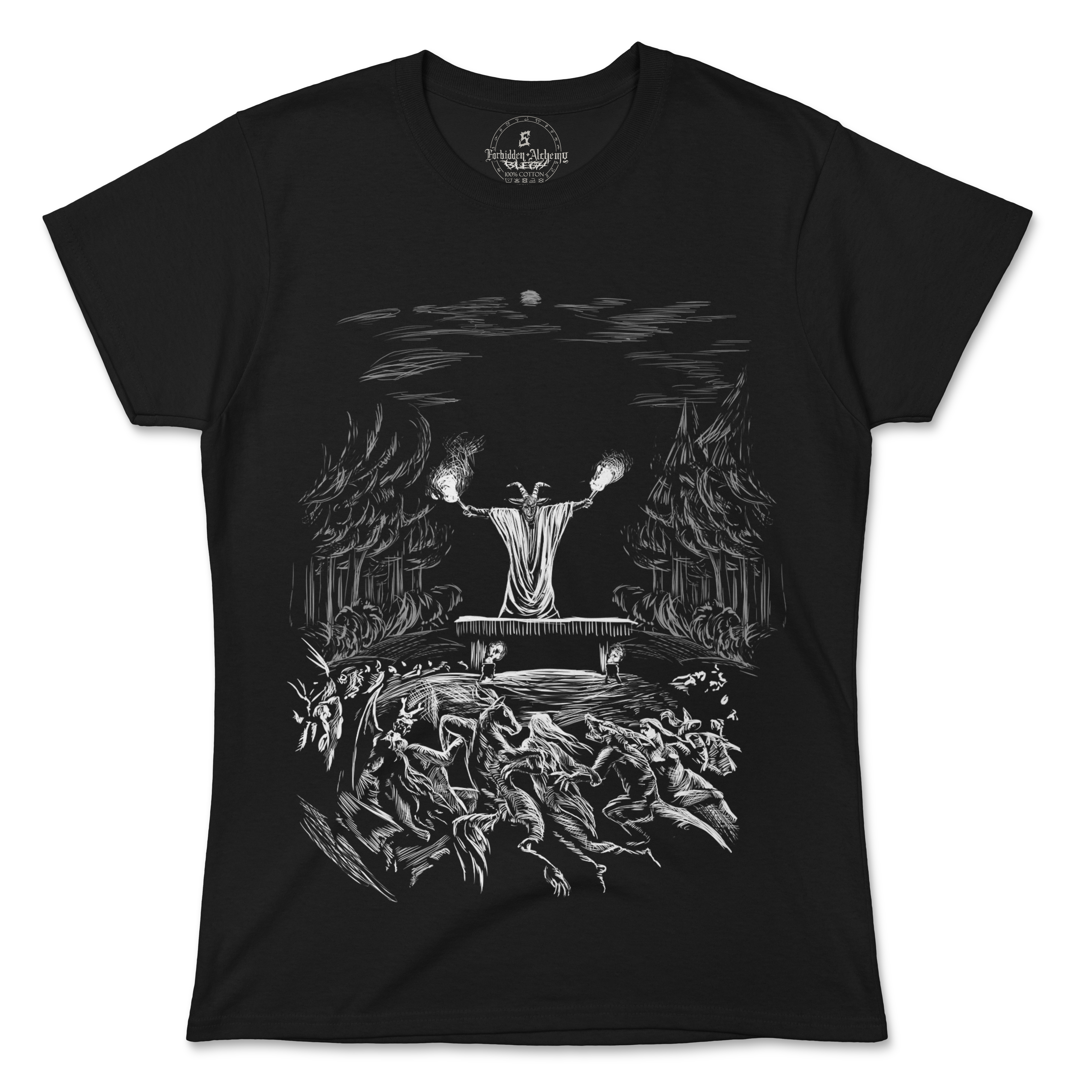 Shop Forbidden Alchemy’s women's T-shirts—100% cotton with vivid direct-to-garment (DTG) prints, inspired by authentic metalcore style. Tagged: WOMEN'S TEES.T-Shirtsforbidden alchemyWOMEN'S TEES