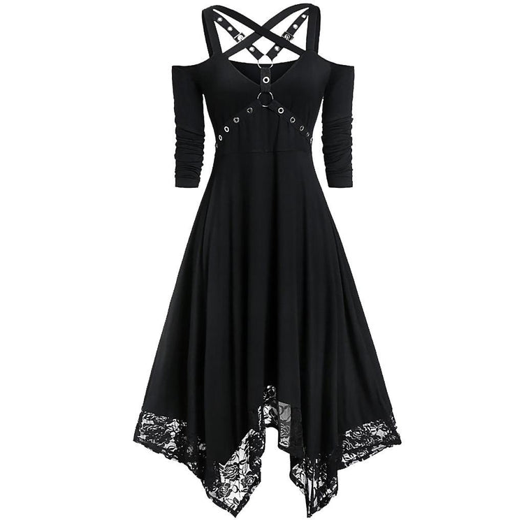 Shop the Gabriela Dress from Forbidden Alchemy’s women's slim fit dresses, featuring premium fabrics and authentic gothic aesthetics. Tagged: DRESSES.Dressesforbidden alchemyDRESSES