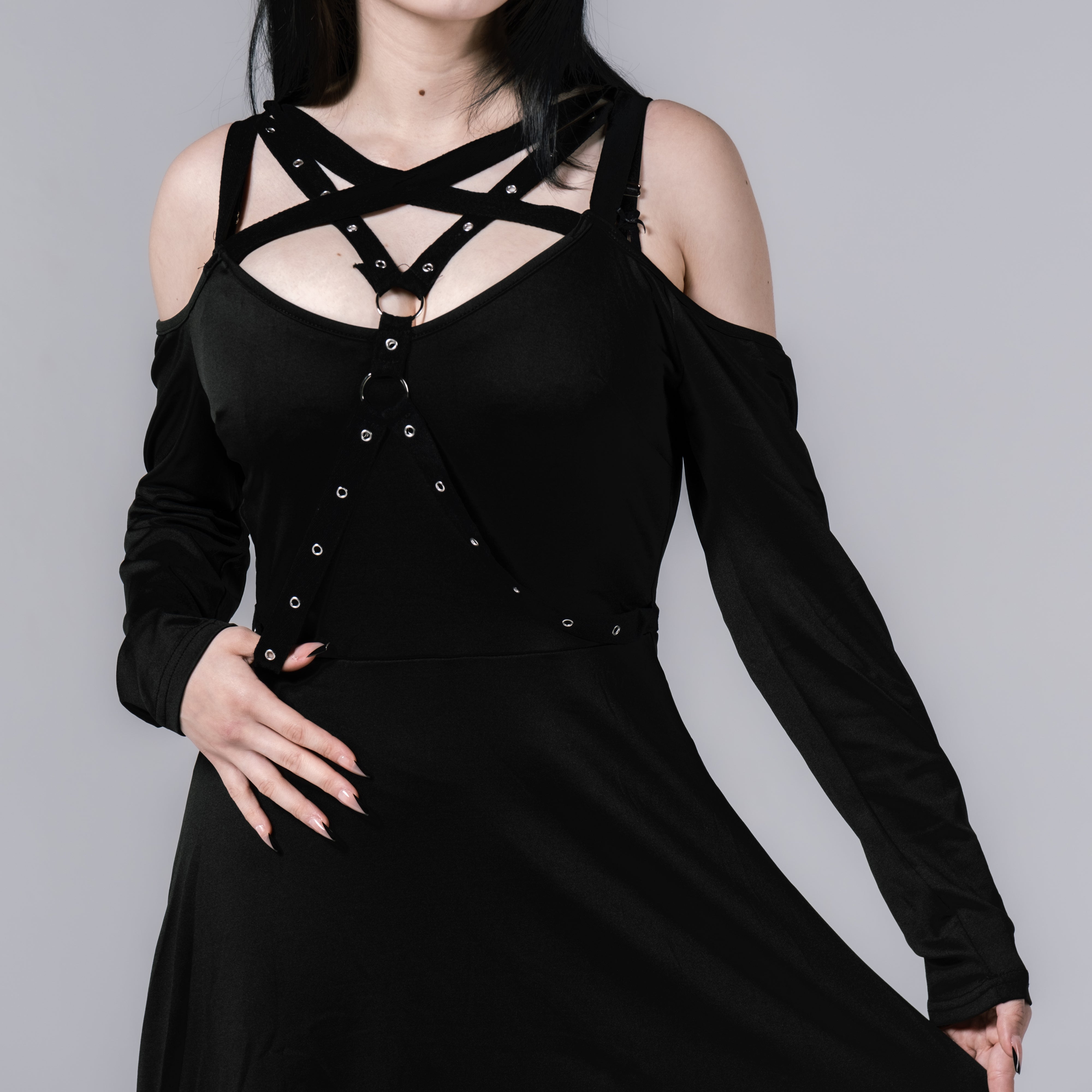 Shop the Gabriela Dress from Forbidden Alchemy’s women's slim fit dresses, featuring premium fabrics and authentic gothic aesthetics. Tagged: DRESSES.Dressesforbidden alchemyDRESSES