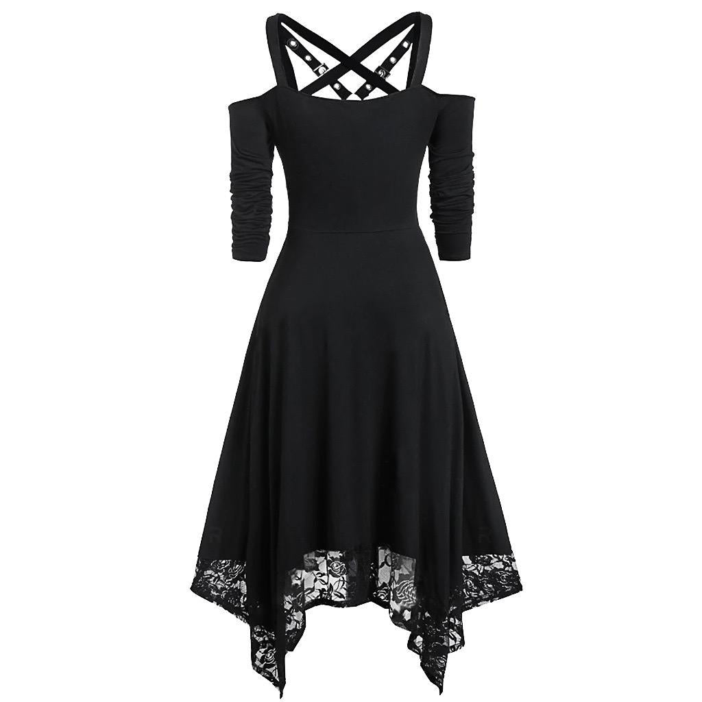 Shop the Gabriela Dress from Forbidden Alchemy’s women's slim fit dresses, featuring premium fabrics and authentic gothic aesthetics. Tagged: DRESSES.Dressesforbidden alchemyDRESSES