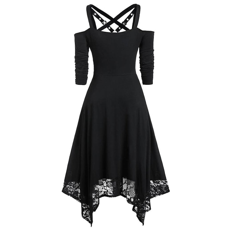 Shop the Gabriela Dress from Forbidden Alchemy’s women's slim fit dresses, featuring premium fabrics and authentic gothic aesthetics. Tagged: DRESSES.Dressesforbidden alchemyDRESSES