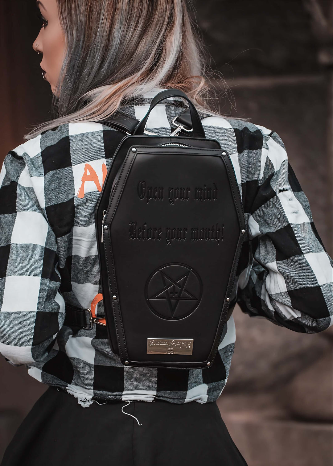 Shop Open your Mind * Backpack from forbidden alchemy's vegan leather backpacks. Premium quality, cruelty-free, alternative style accessories. Tagged: bags.Backpacksforbidden alchemybags
