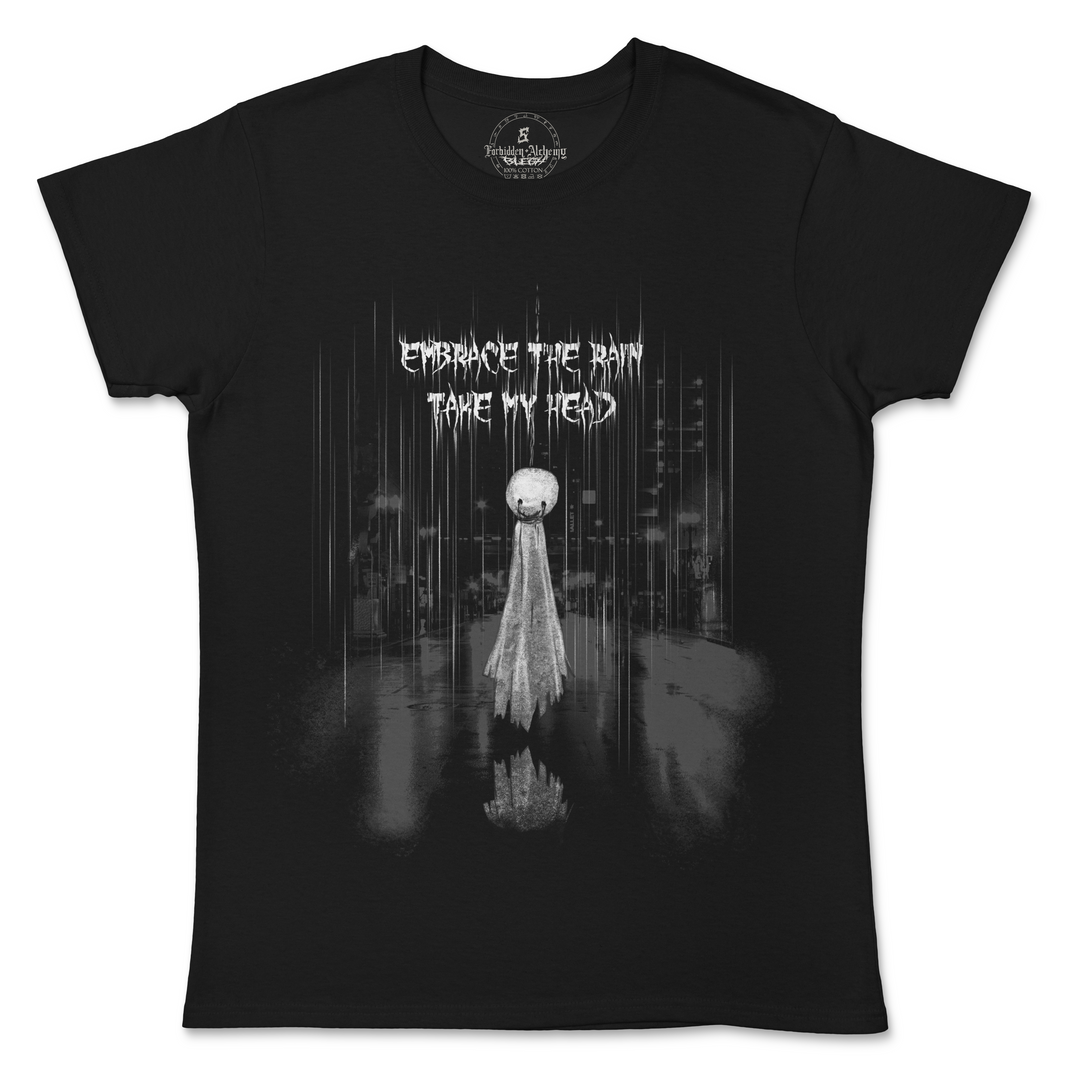 Buy Embrace the rain from forbidden alchemy's women's T-Shirts. 100% cotton, direct-to-garment prints, authentic alternative apparel. Tagged: WOMEN'S TEES.T-Shirtsforbidden alchemyWOMEN'S TEES