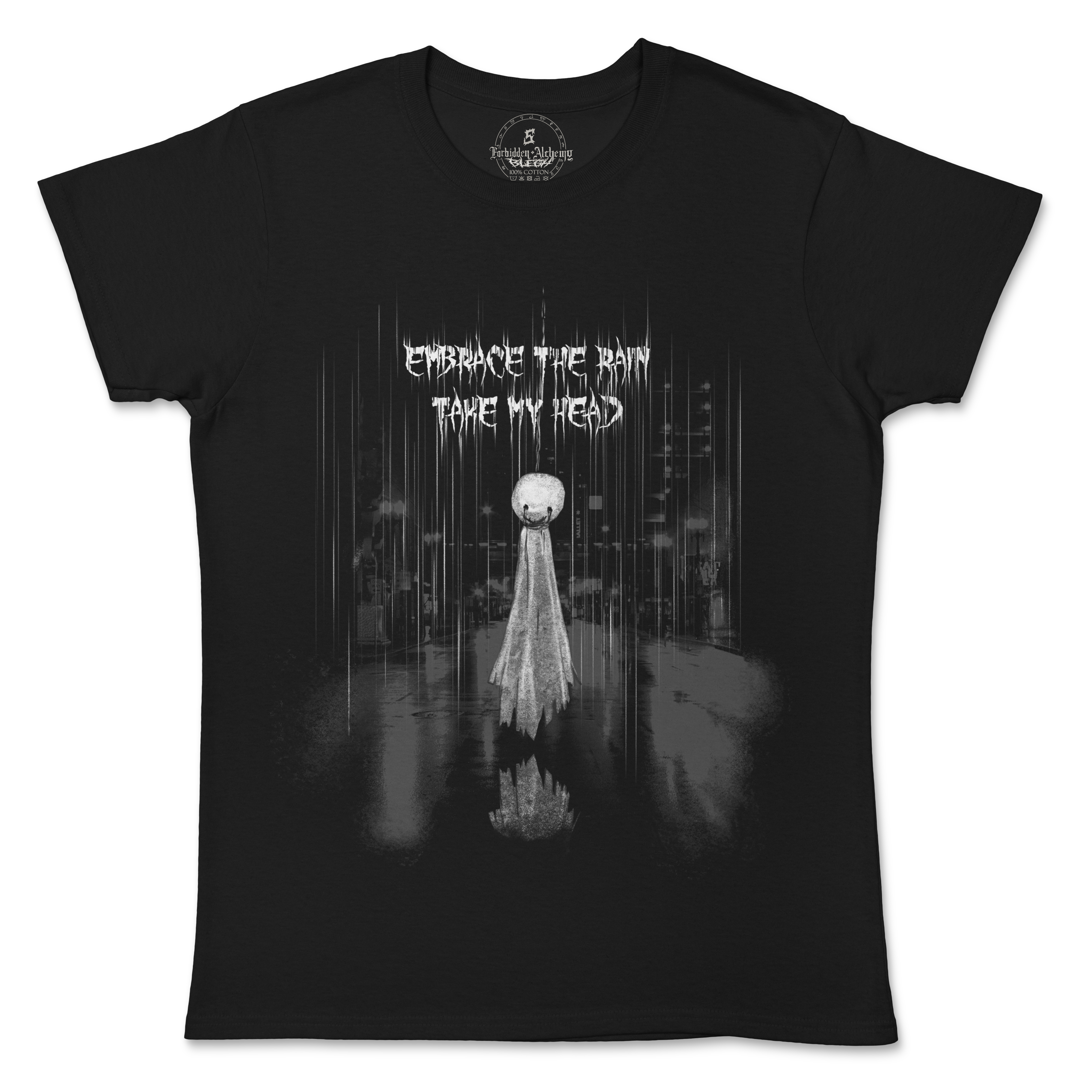 Buy Embrace the rain from forbidden alchemy's women's T-Shirts. 100% cotton, direct-to-garment prints, authentic alternative apparel. Tagged: WOMEN'S TEES.T-Shirtsforbidden alchemyWOMEN'S TEES