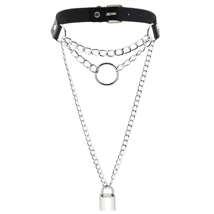 Shop Lock & Key- Choker from Forbidden Alchemy’s premium leather chokers. Adjustable fit, alloy studs, and authentic metalcore-inspired designs. Tagged: Choker.Necklacesforbidden alchemyChoker