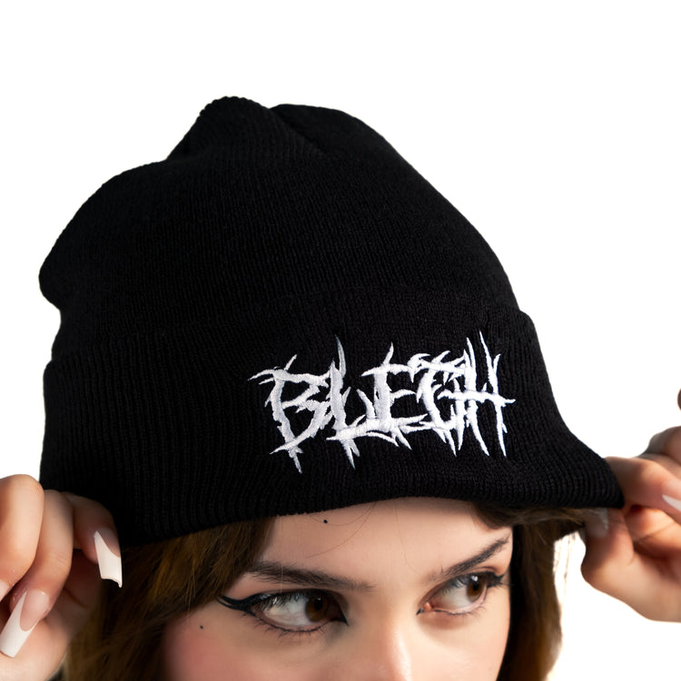 Shop BLEGH - Beanie from forbidden alchemy's unisex beanie collection. Soft knit, 100% acrylic, bold embroidery, authentic alternative style. Tagged: Beanies.Beaniesforbidden alchemyBeanies