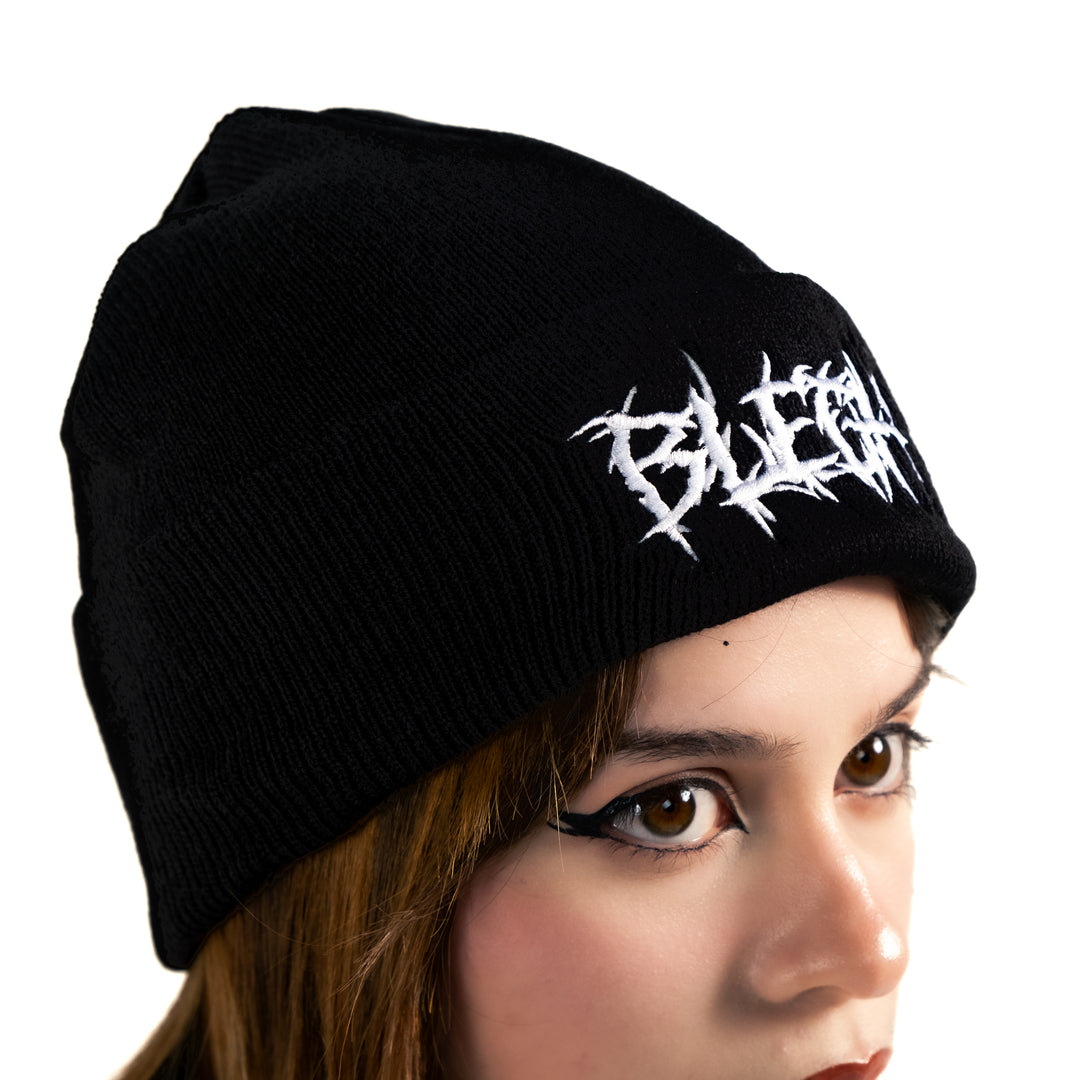 Shop BLEGH - Beanie from forbidden alchemy's unisex beanie collection. Soft knit, 100% acrylic, bold embroidery, authentic alternative style. Tagged: Beanies.Beaniesforbidden alchemyBeanies
