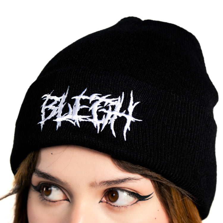 Shop BLEGH - Beanie from forbidden alchemy's unisex beanie collection. Soft knit, 100% acrylic, bold embroidery, authentic alternative style. Tagged: Beanies.Beaniesforbidden alchemyBeanies
