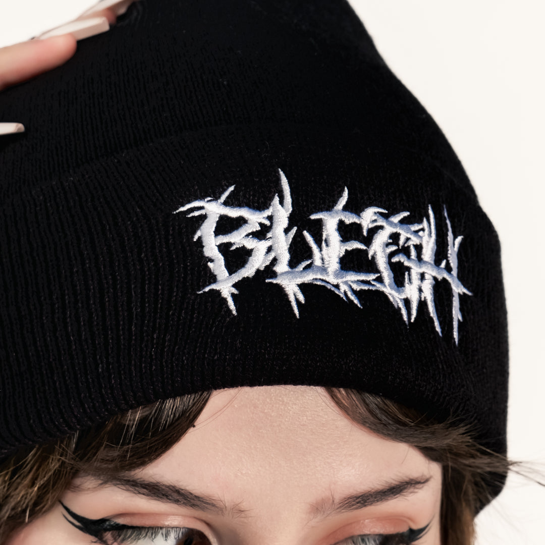 Shop BLEGH - Beanie from forbidden alchemy's unisex beanie collection. Soft knit, 100% acrylic, bold embroidery, authentic alternative style. Tagged: Beanies.Beaniesforbidden alchemyBeanies
