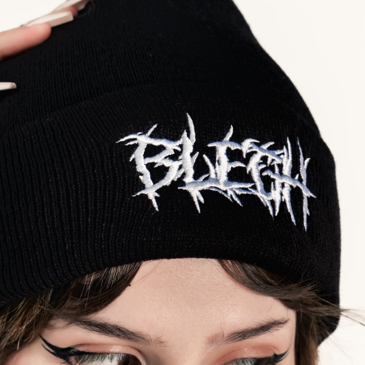 Shop BLEGH - Beanie from forbidden alchemy's unisex beanie collection. Soft knit, 100% acrylic, bold embroidery, authentic alternative style. Tagged: Beanies.Beaniesforbidden alchemyBeanies