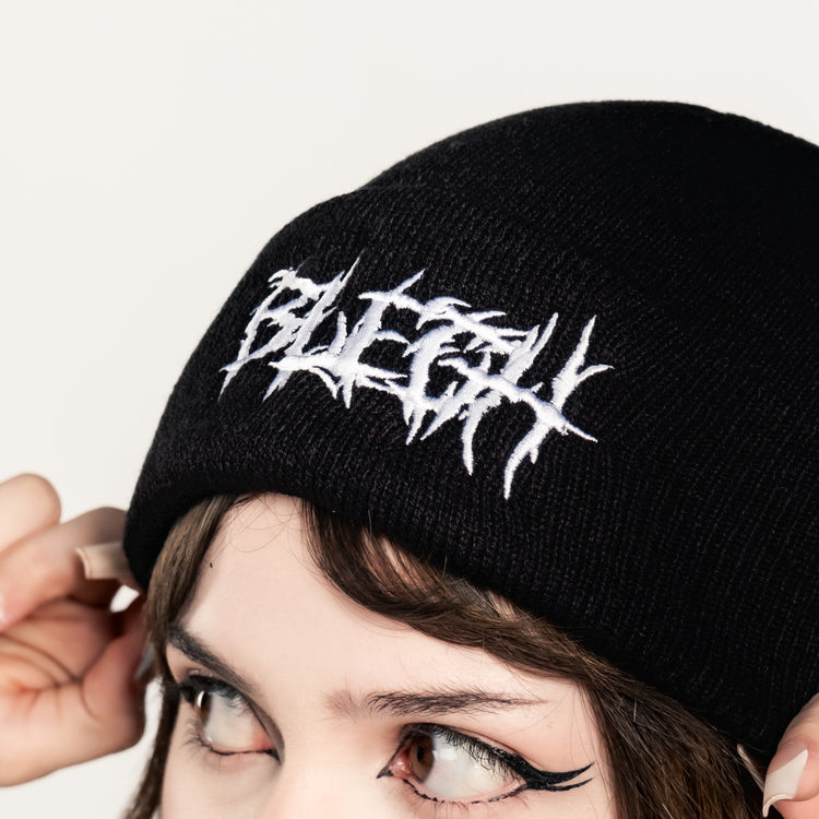Shop BLEGH - Beanie from forbidden alchemy's unisex beanie collection. Soft knit, 100% acrylic, bold embroidery, authentic alternative style. Tagged: Beanies.Beaniesforbidden alchemyBeanies