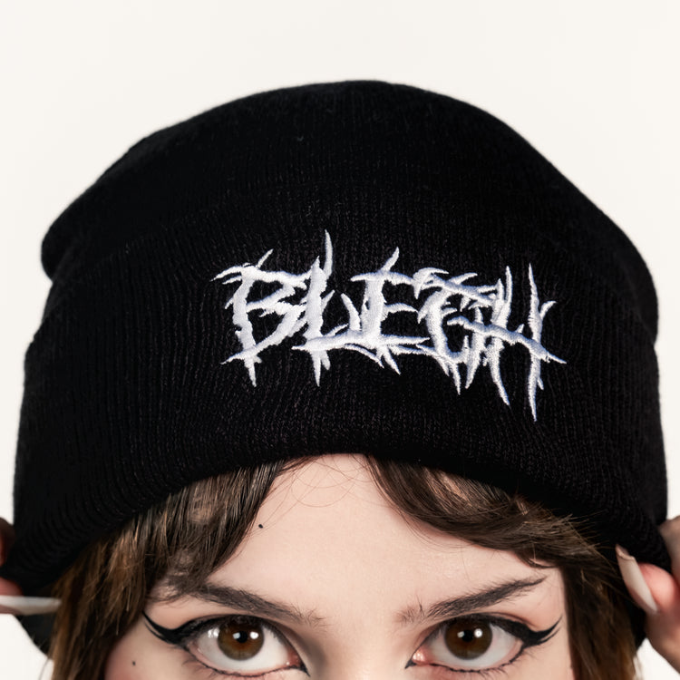Shop BLEGH - Beanie from forbidden alchemy's unisex beanie collection. Soft knit, 100% acrylic, bold embroidery, authentic alternative style. Tagged: Beanies.Beaniesforbidden alchemyBeanies