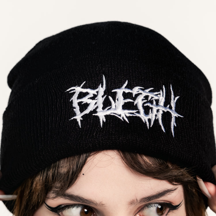 Shop BLEGH - Beanie from forbidden alchemy's unisex beanie collection. Soft knit, 100% acrylic, bold embroidery, authentic alternative style. Tagged: Beanies.Beaniesforbidden alchemyBeanies