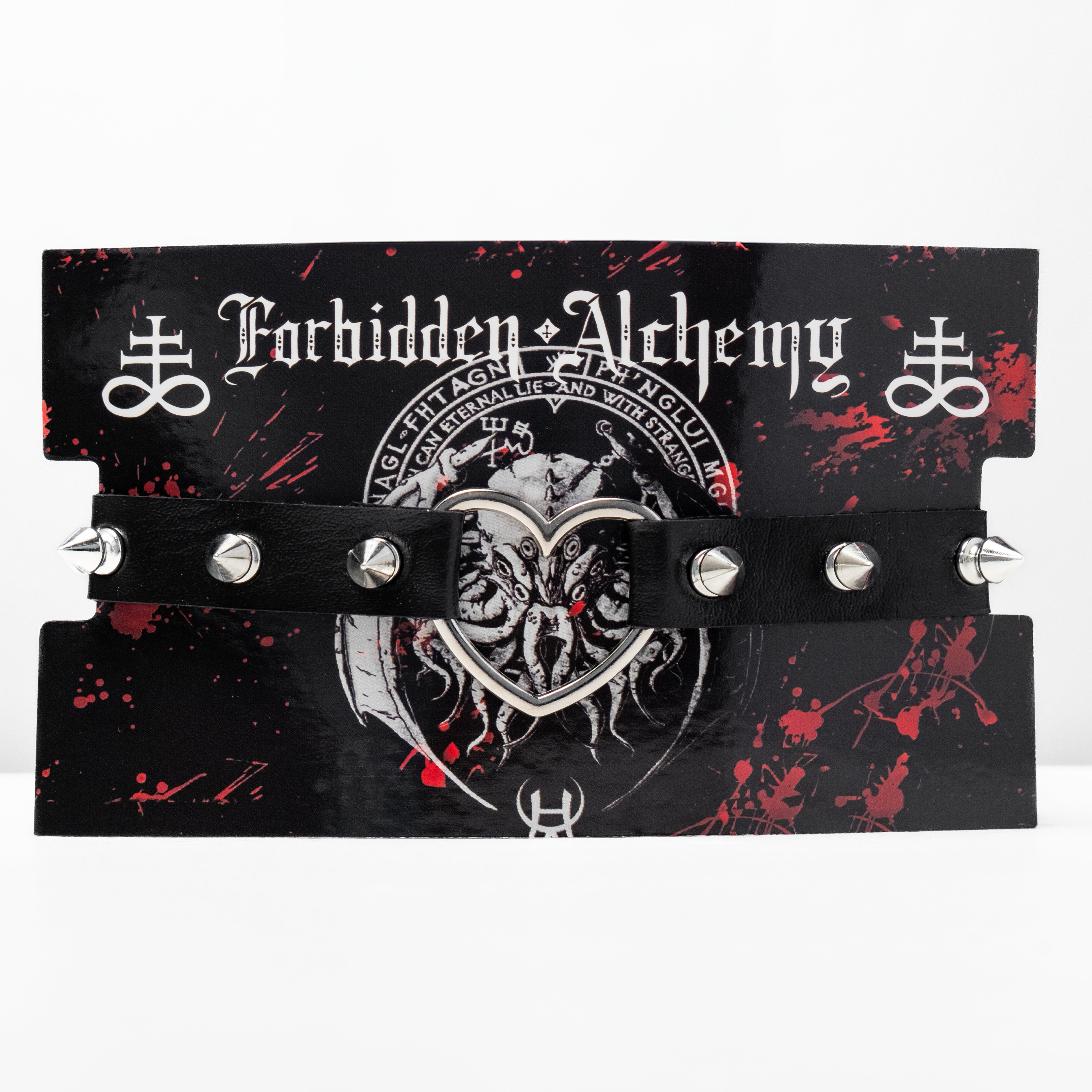 Shop Forbidden Alchemy’s premium leather chokers. Adjustable fit, alloy studs, and authentic metalcore-inspired designs. Tagged: Choker.Necklacesforbidden alchemyChoker