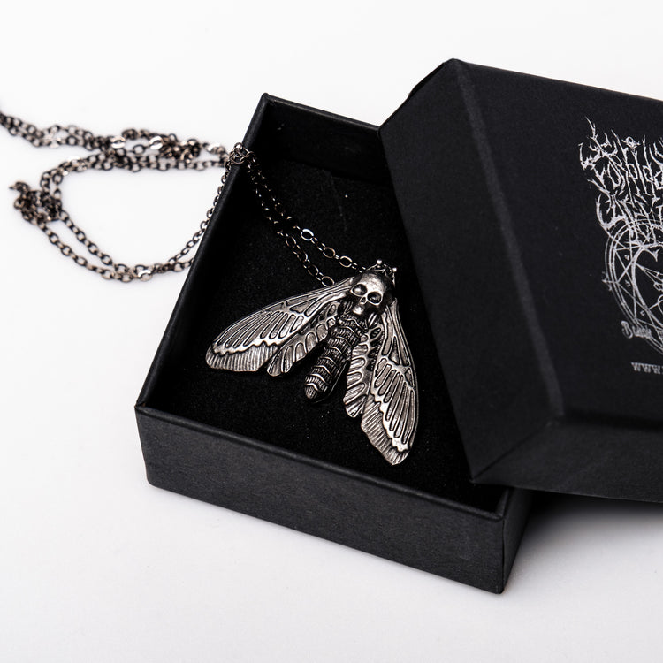 Shop Death Moth - Necklace from Forbidden Alchemy’s collection. Crafted from premium alloy zinc, each piece showcases detailed. Tagged: Necklaces.Necklacesforbidden alchemyNecklaces