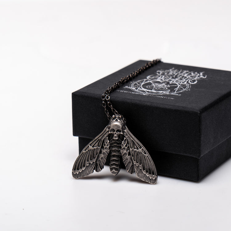 Shop Death Moth - Necklace from Forbidden Alchemy’s collection. Crafted from premium alloy zinc, each piece showcases detailed. Tagged: Necklaces.Necklacesforbidden alchemyNecklaces