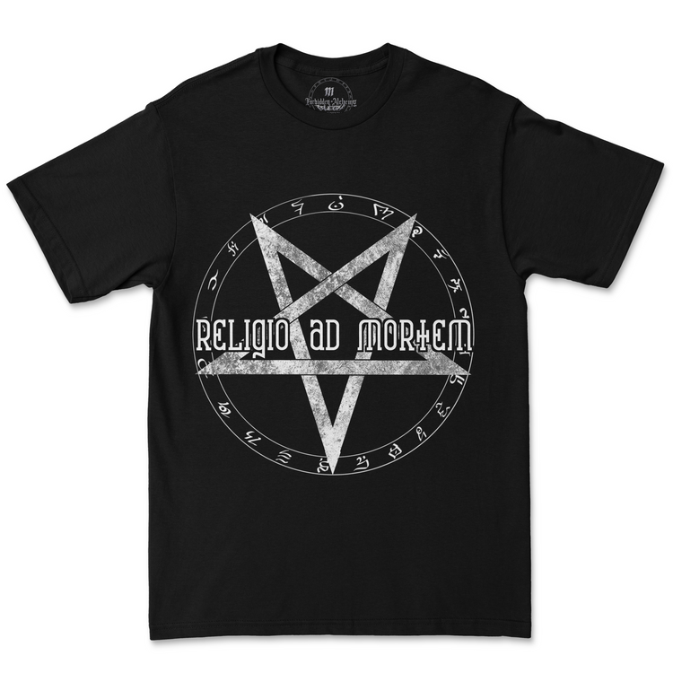 Buy Death to religion from forbidden alchemy's men's T-Shirts. Premium 100% cotton, direct-to-garment prints, authentic metalcore apparel. Tagged: MEN'S TEES.T-Shirtsforbidden alchemyMEN'S TEES