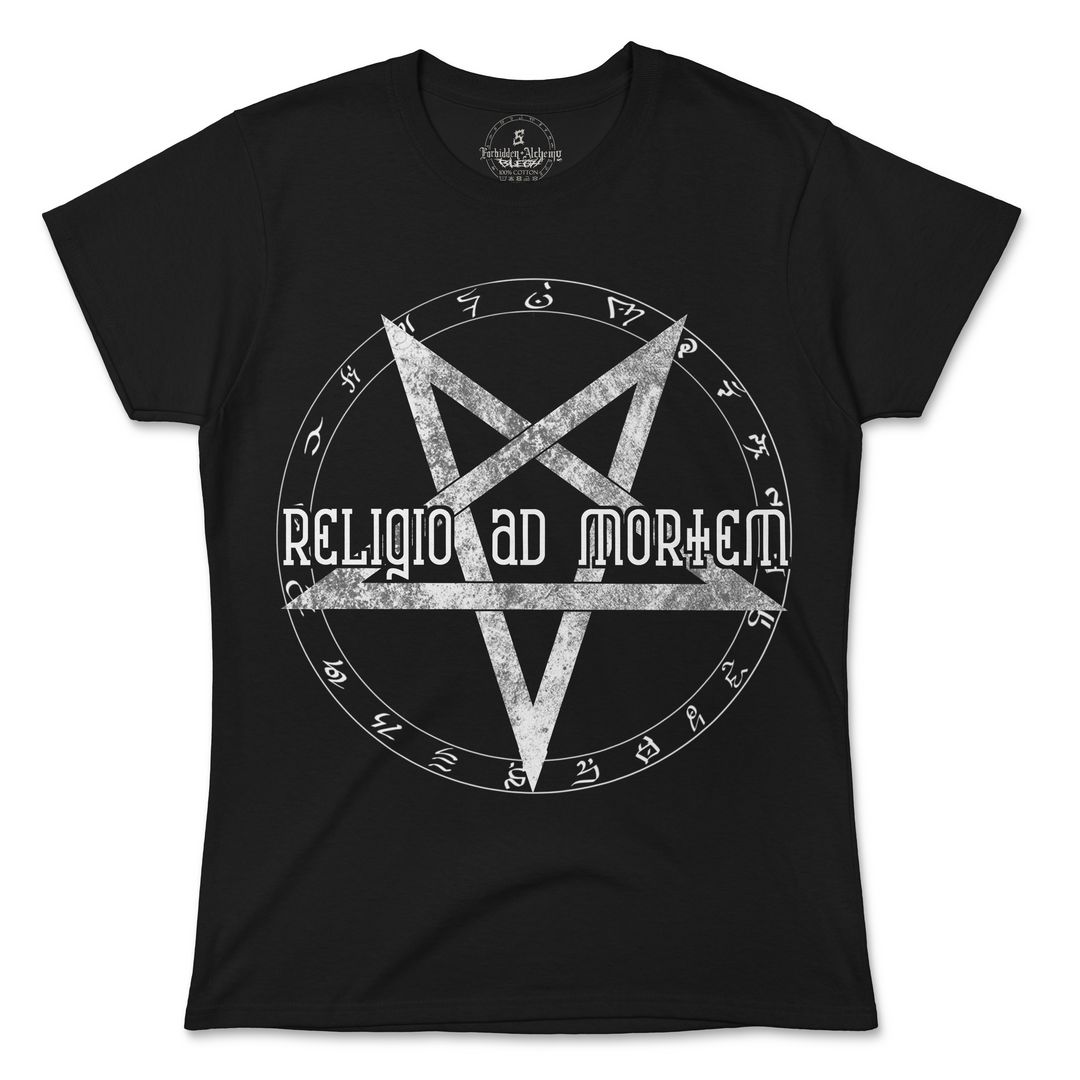 Buy Death to religion from forbidden alchemy's women's T-Shirts. 100% cotton, direct-to-garment prints, authentic alternative apparel. Tagged: WOMEN'S TEES.T-Shirtsforbidden alchemyWOMEN'S TEES