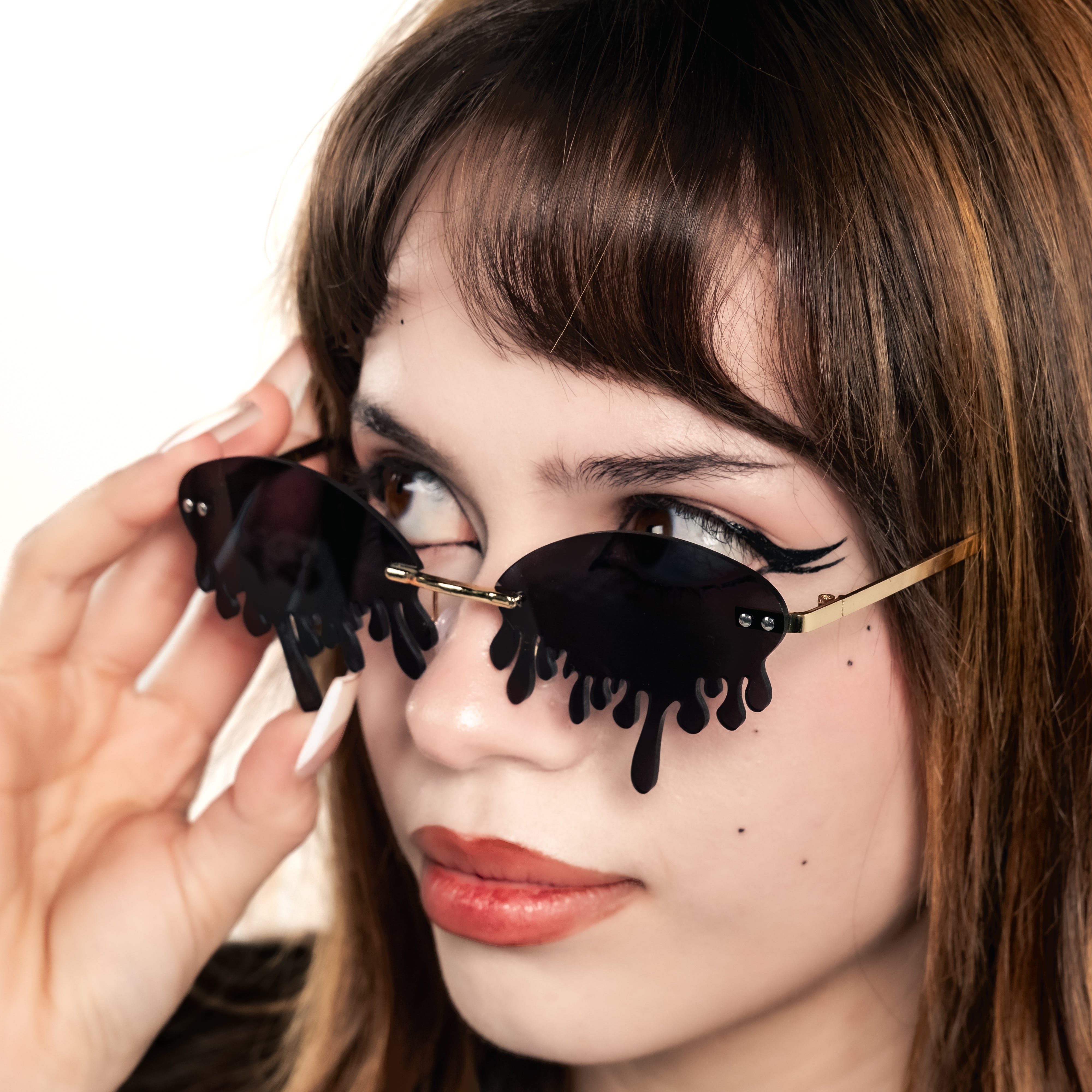 Shop Drip Shades from Forbidden Alchemy's gothic sunglasses. Premium quality eyewear featuring bold frames and authentic goth aesthetics. Tagged: shades.Sunglassesforbidden alchemyshades