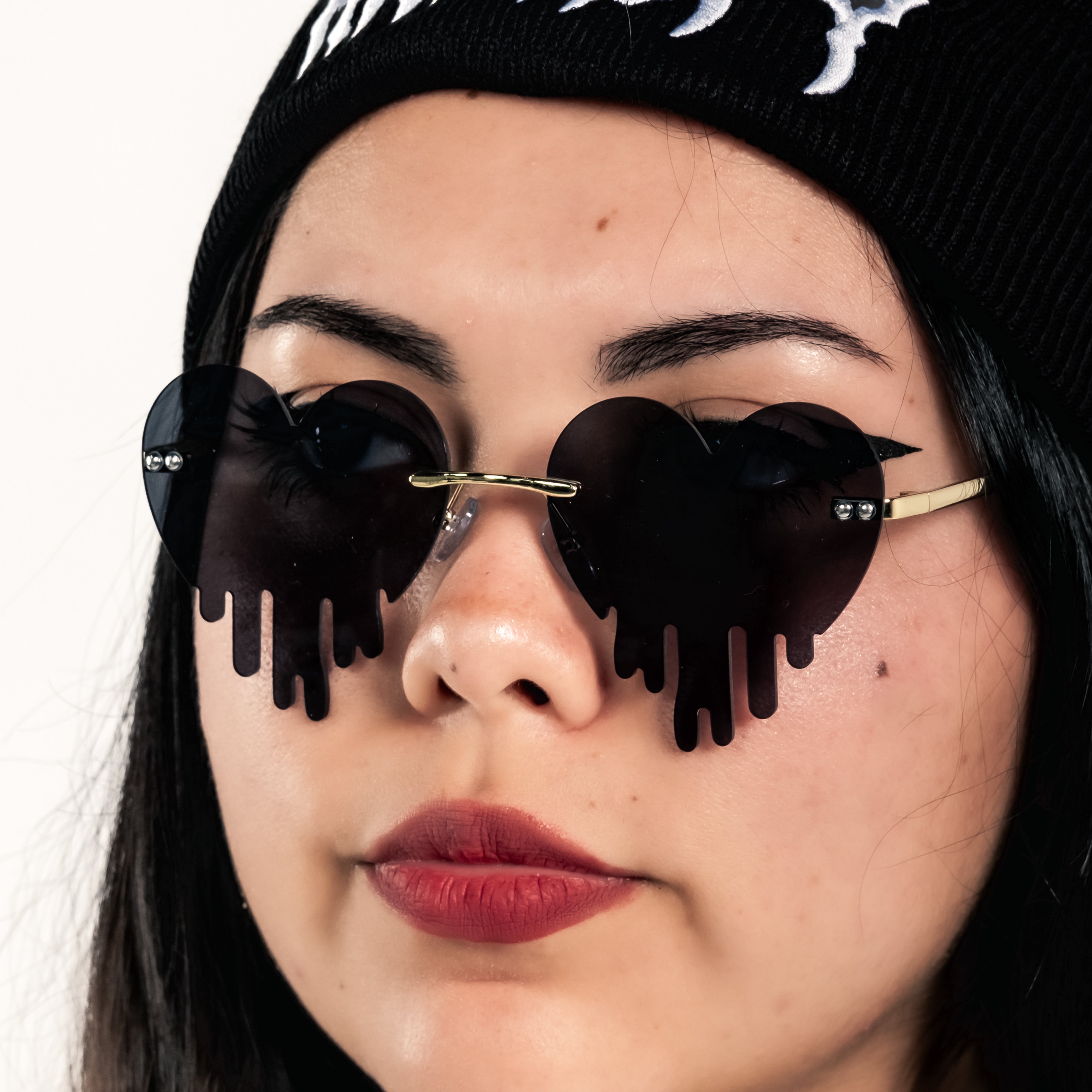 Shop the Dripping Heart Shades from Forbidden Alchemy. Premium quality eyewear featuring bold frames and authentic goth aesthetics. Tagged: shades.Sunglassesforbidden alchemyshades