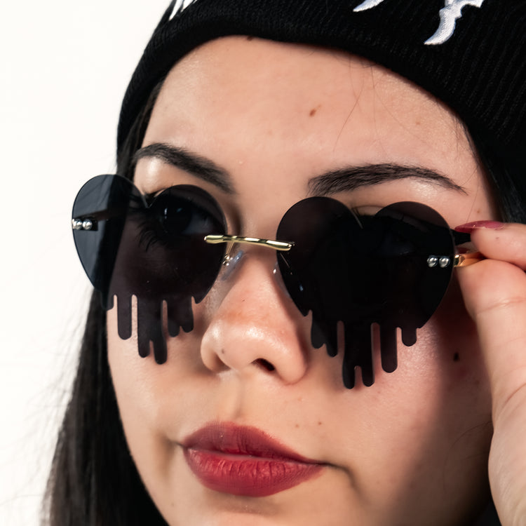 Shop the Dripping Heart Shades from Forbidden Alchemy. Premium quality eyewear featuring bold frames and authentic goth aesthetics. Tagged: shades.Sunglassesforbidden alchemyshades