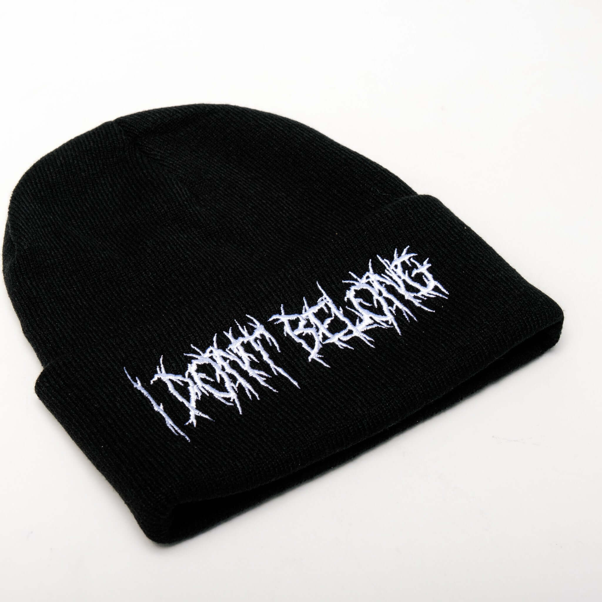 Shop I Don’t Belong forbidden alchemy's unisex beanie collection. Soft knit, 100% acrylic, bold embroidery, authentic alternative style. Tagged: Beanies.Beaniesforbidden alchemyBeanies
