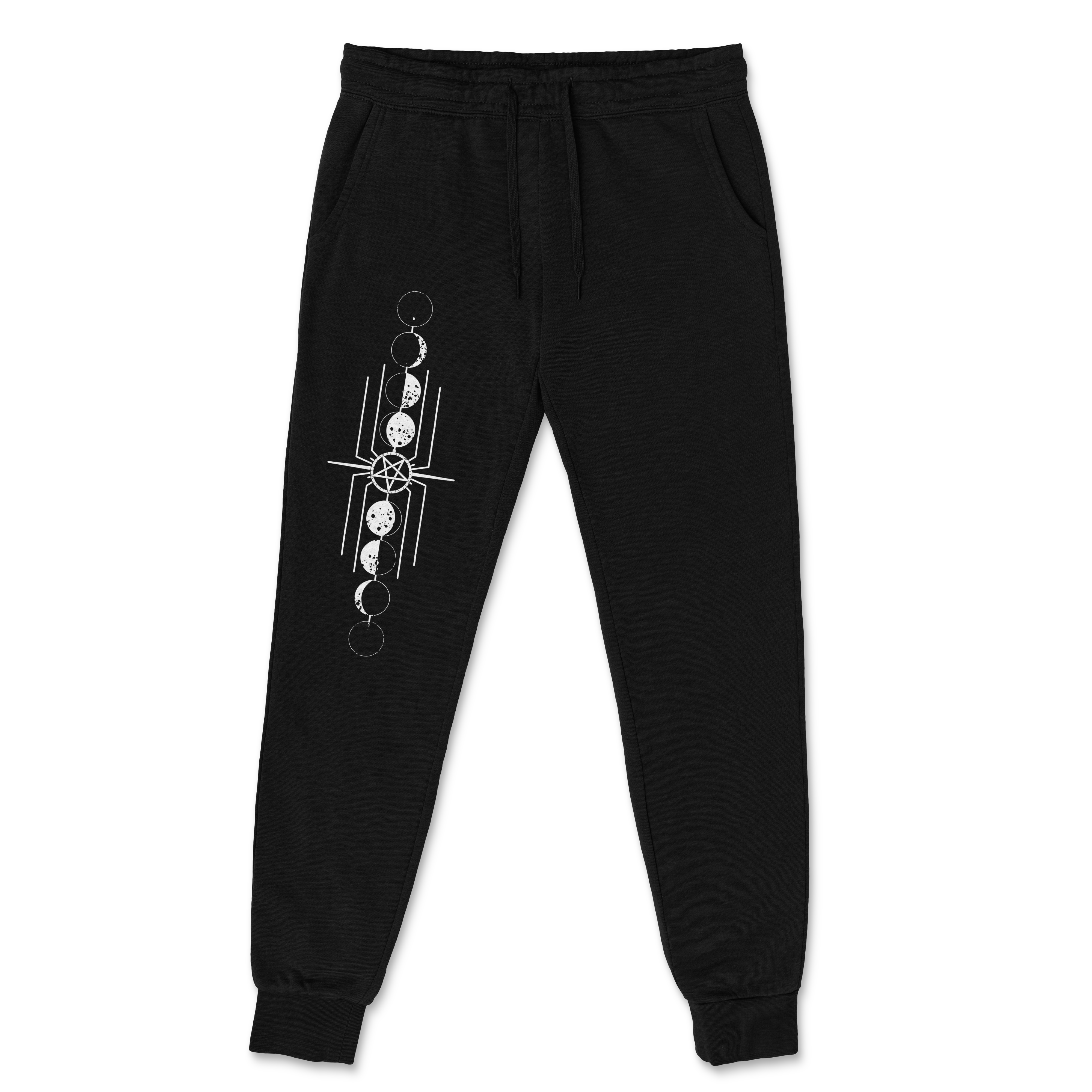 Shop Moon Phases - Joggers from forbidden alchemy's premium joggers. Heavyweight 100% cotton, deep pockets, relaxed fit, metalcore-inspired style. Tagged: Joggers.Joggersforbidden alchemyJoggers
