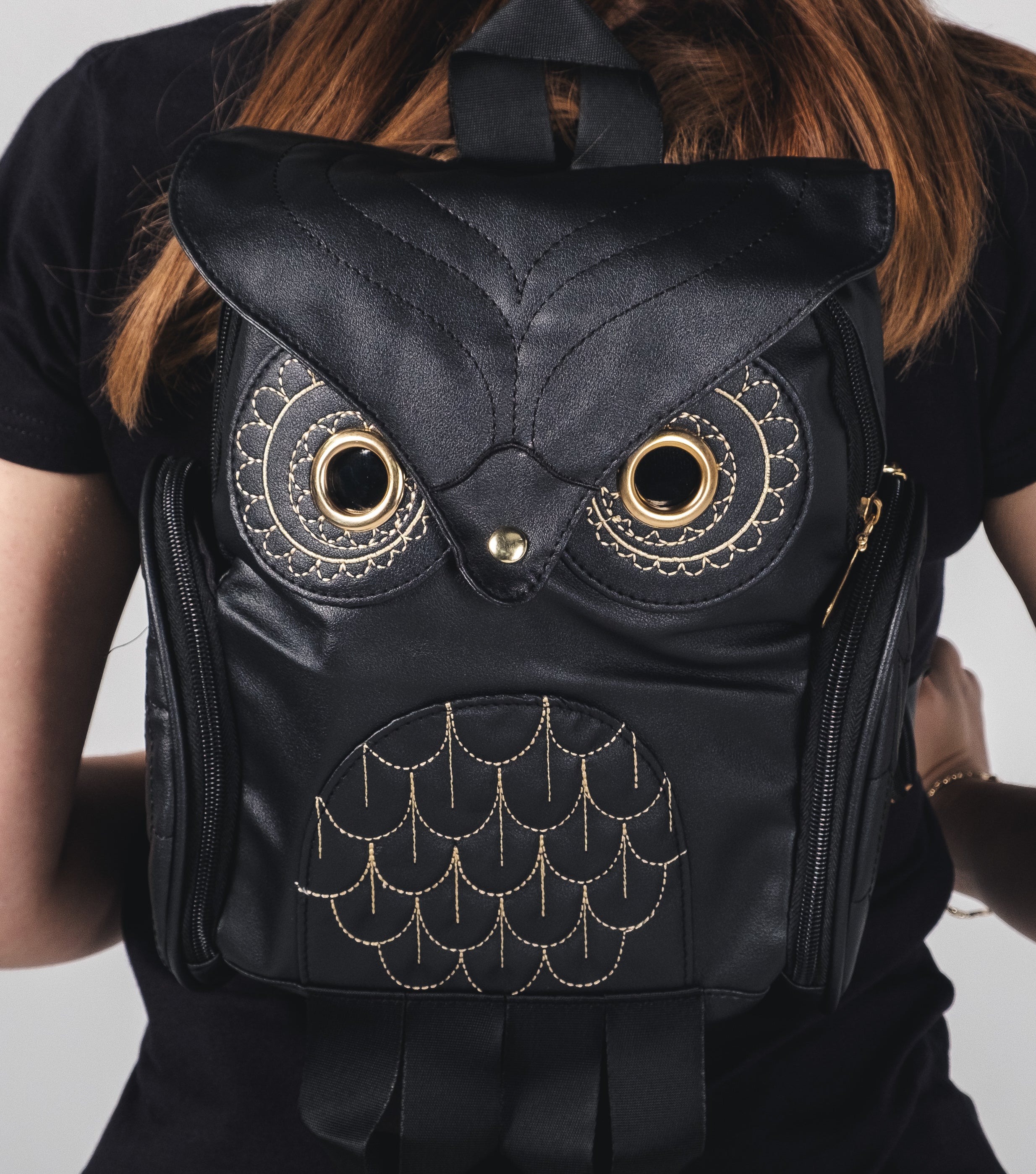 Shop Owl - Backpack from forbidden alchemy's vegan leather backpacks. Premium quality, cruelty-free, alternative style accessories. Tagged: bags.Backpacksforbidden alchemybags