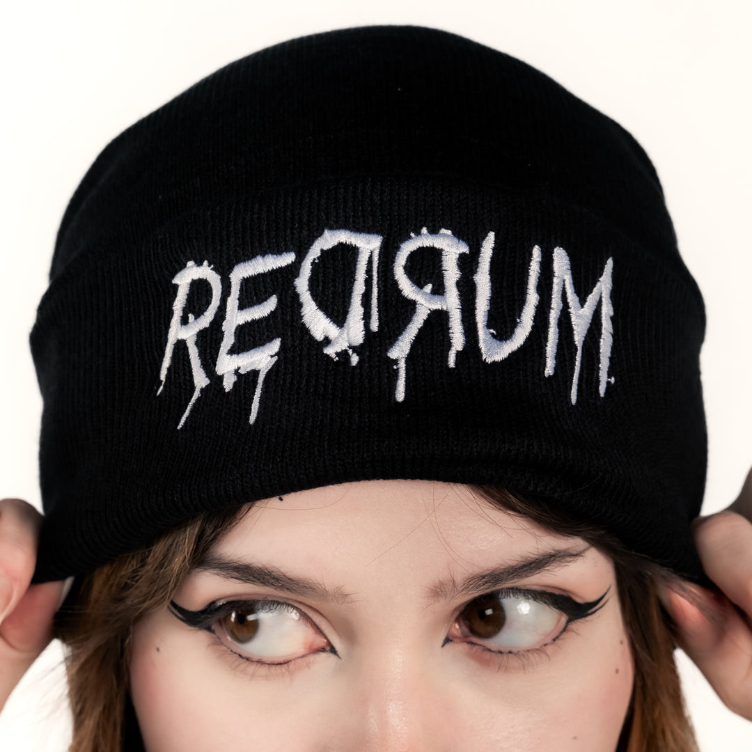 Shop Redrum - Beanie from forbidden alchemy's unisex beanie collection. Soft knit, 100% acrylic, bold embroidery, authentic alternative style. Tagged: Beanies.Beaniesforbidden alchemyBeanies