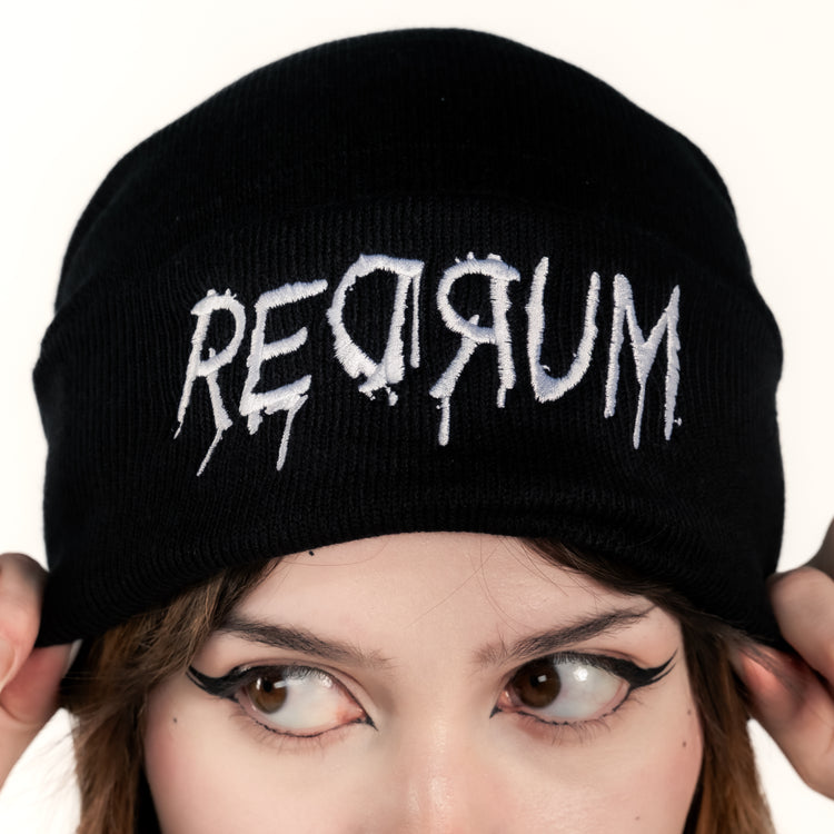 Shop Redrum - Beanie from forbidden alchemy's unisex beanie collection. Soft knit, 100% acrylic, bold embroidery, authentic alternative style. Tagged: Beanies.Beaniesforbidden alchemyBeanies