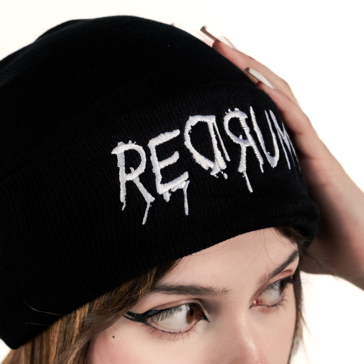 Shop Redrum - Beanie from forbidden alchemy's unisex beanie collection. Soft knit, 100% acrylic, bold embroidery, authentic alternative style. Tagged: Beanies.Beaniesforbidden alchemyBeanies
